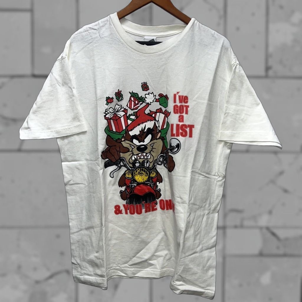 Vintage VTG 1999 Looney Tunes Ive Got A List Graphic T-Shirt Mens XL White Size US XL / EU 56 / 4 - 1 Thumbnail