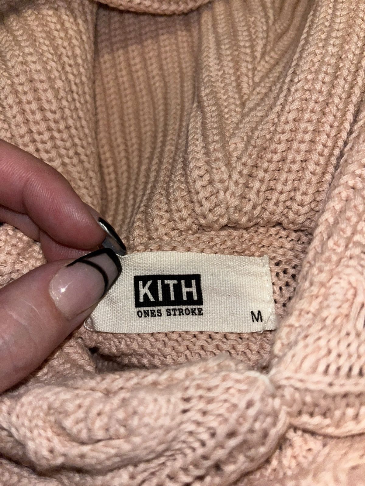 image of Kith Pink Knit Hooded Sweater, Men's (Size Medium)