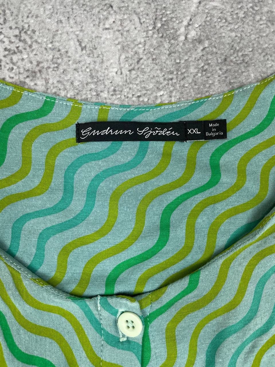 Gudrun Sjoden Gudrun Sjödén Women Dress Button Front Patterned Green Size XXL / US 16-18 / IT 52-54 - 4 Thumbnail