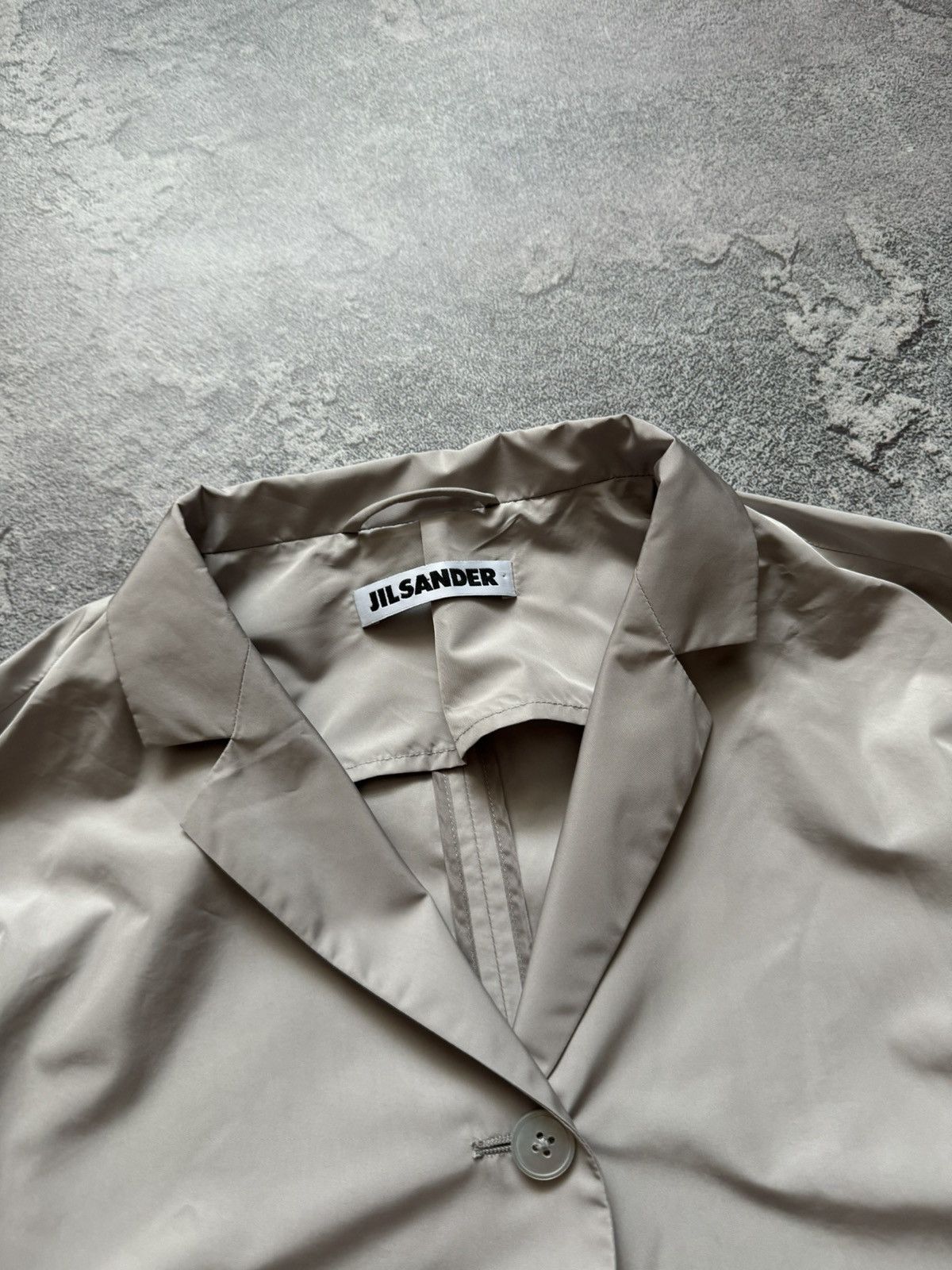 Designer × Jil Sander × Vintage Jil sander 42 nylon beige blazer jacket crop coat button up Size M / US 6-8 / IT 42-44 - 4 Thumbnail