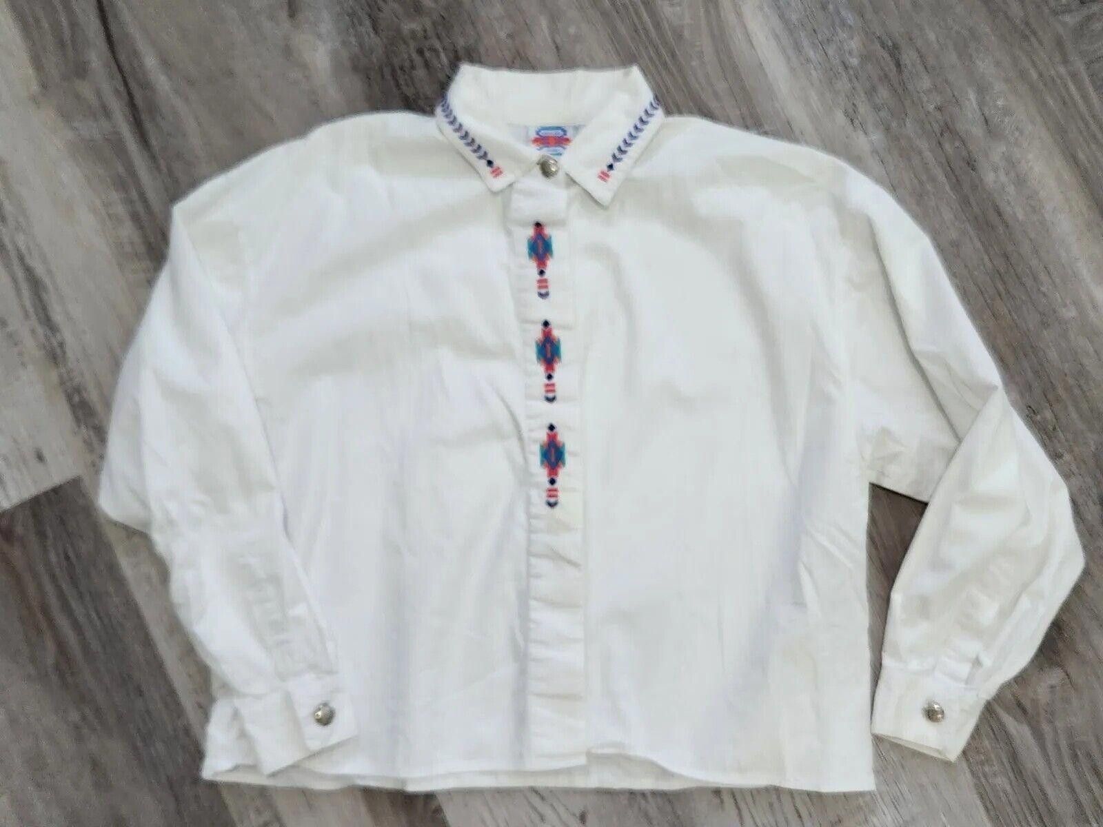 Designer Peddler Sport Shirt Large Vintage Western Long Sleeve Aztec Size L / US 10 / IT 46 - 1 Thumbnail