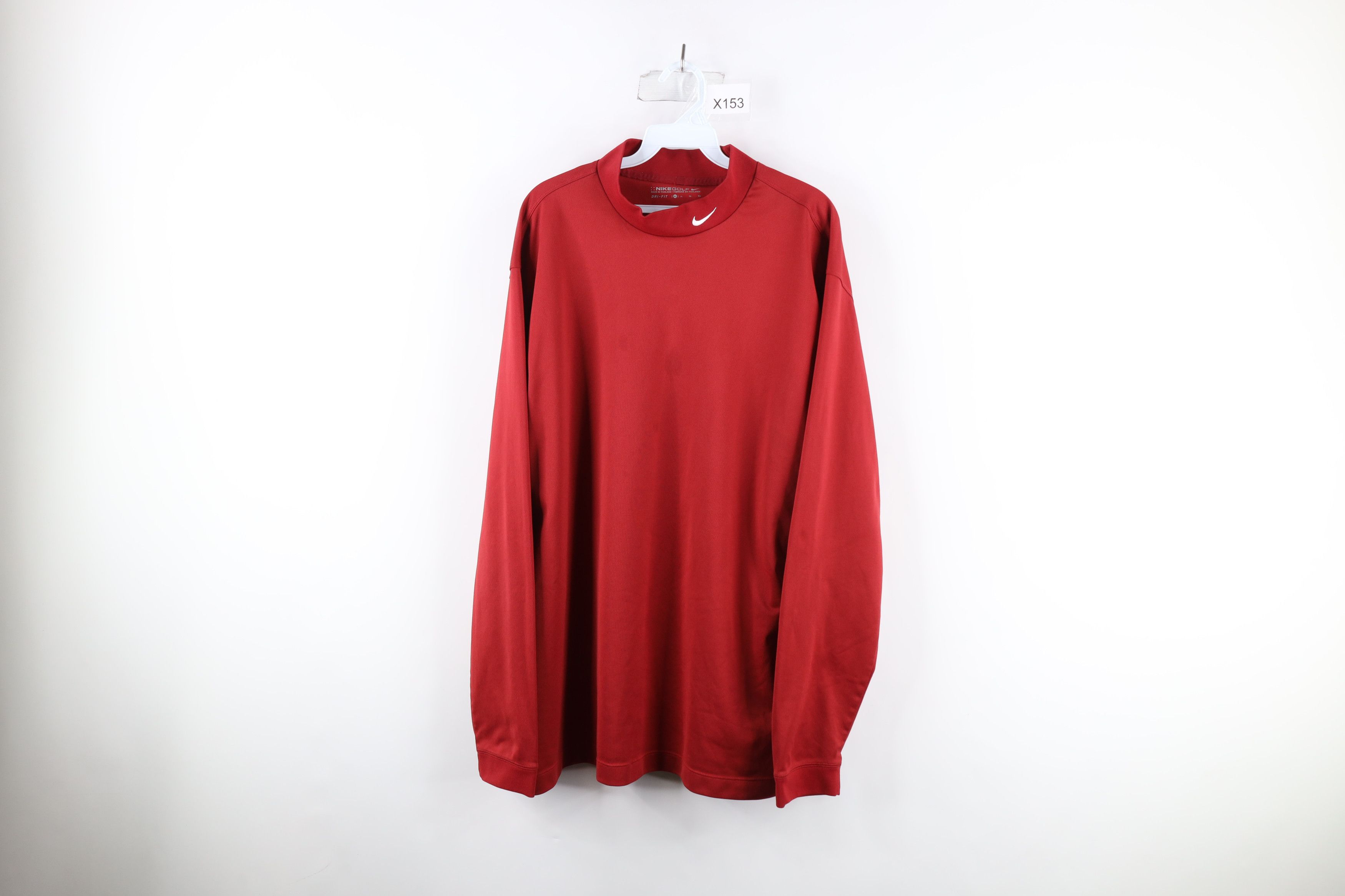 Nike × Vintage Vintage Nike Golf Mini Swoosh Mock Neck Long Sleeve T-Shirt Size US XL / EU 56 / 4 - 1 Thumbnail