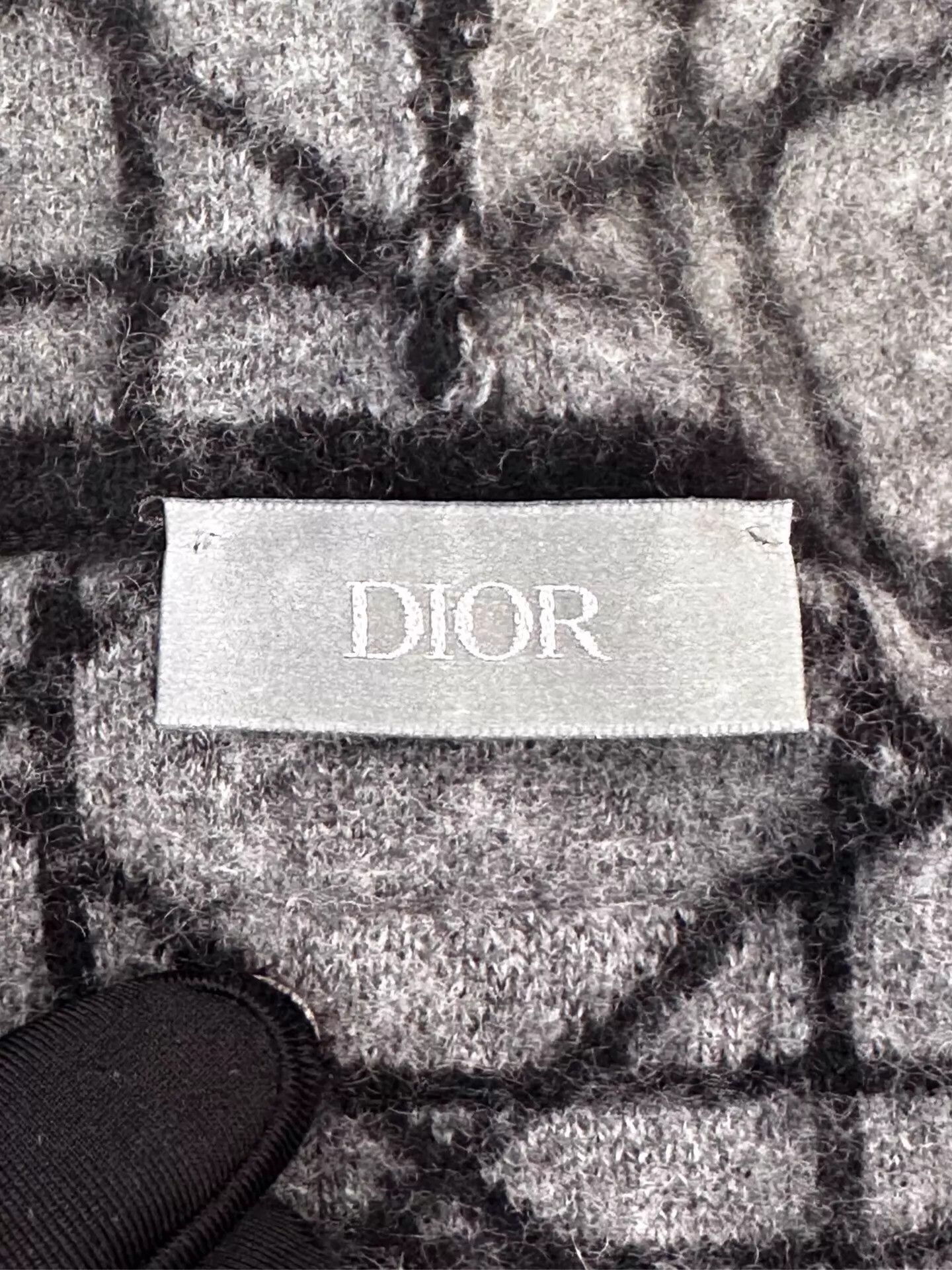 Dior Men's Dior Icons Cashmere M Black Cannage Half-Zip Hoodie Size US M / EU 48-50 / 2 - 5 Thumbnail