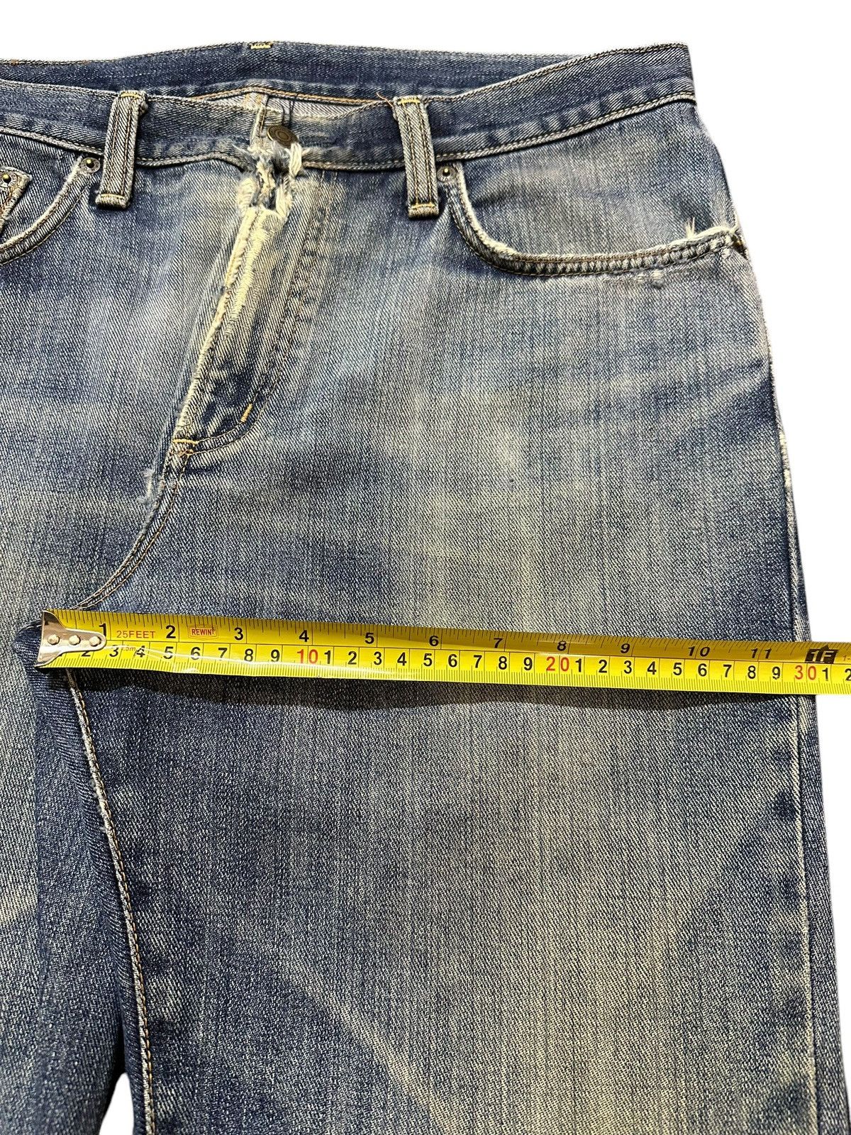 Edwin Vintage Japan Edwin 403 Blue Faded Wash Distress Style Jeans Size US 34 / EU 50 - 15 Thumbnail