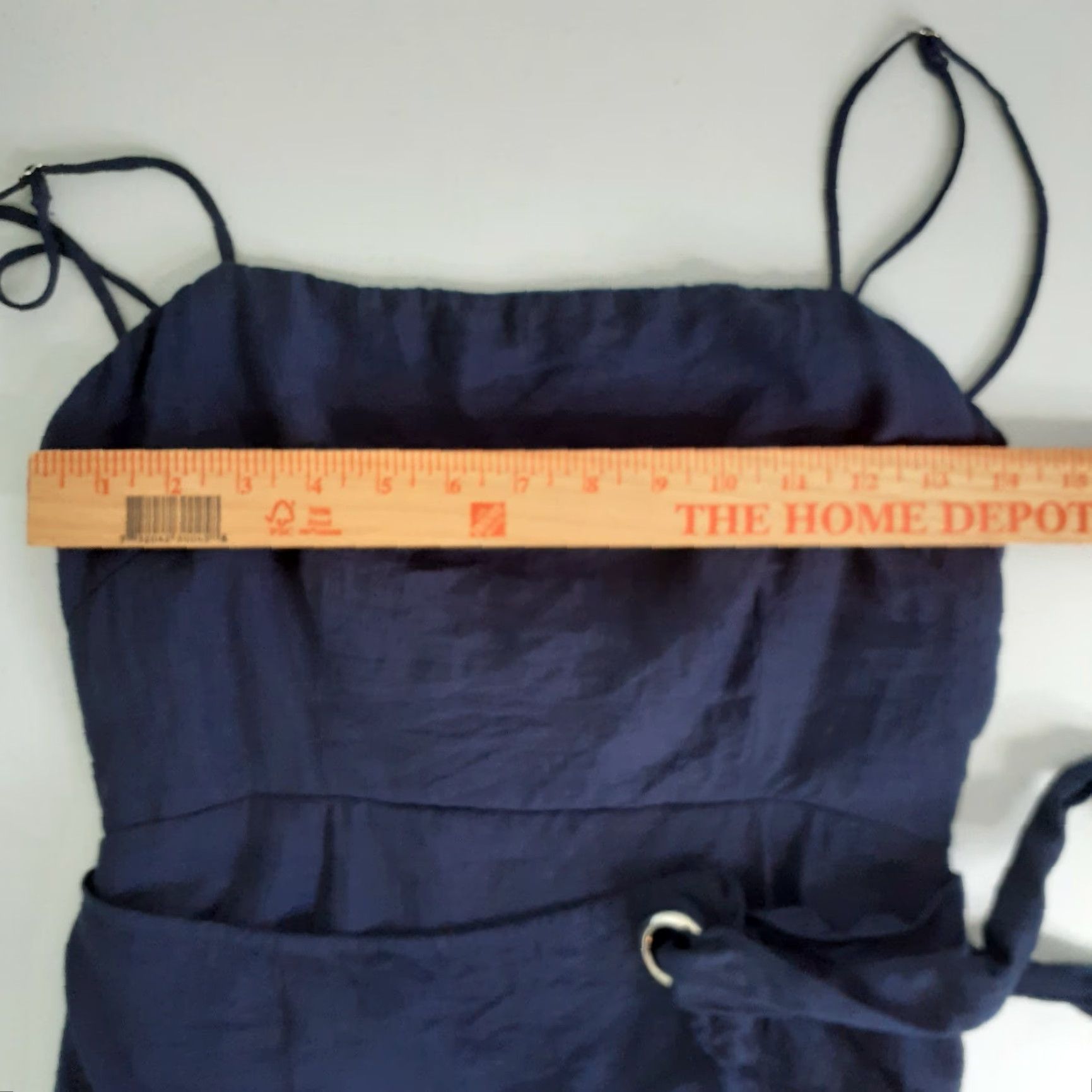 Vintage VINTAGE Hello Molly Dress Wrap Short Spaghetti Strap Navy Blue XS Waist 26" Women Wrap Dress Sleeveless Zipper Casual Party/Cocktail Size 28" / US 6 / IT 42 - 3 Thumbnail