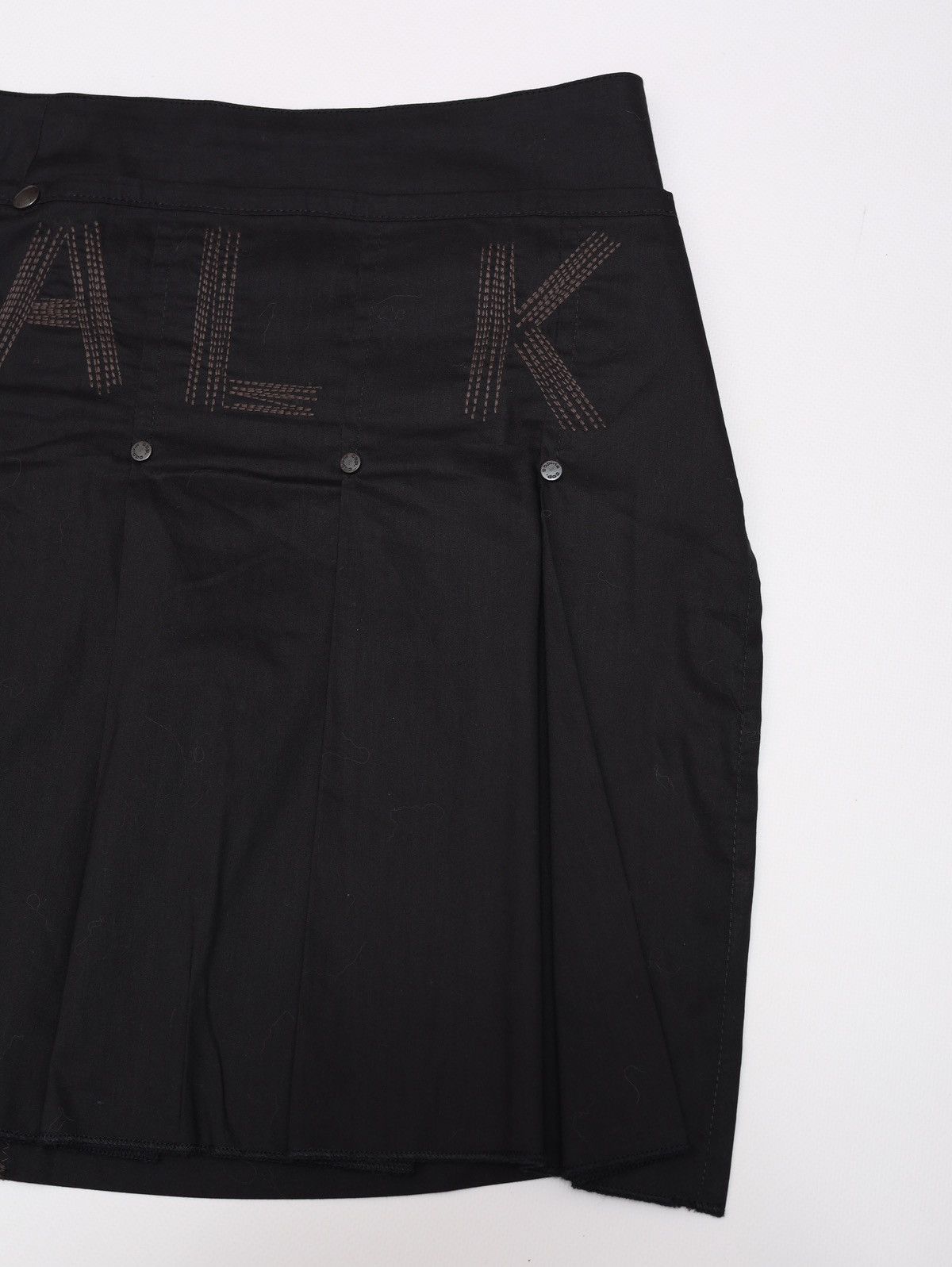 Cop Copine Cop Copine Vintage Black Skirt Walk with belt Cotton blend Size 27" / US 4 / IT 40 - 6 Thumbnail