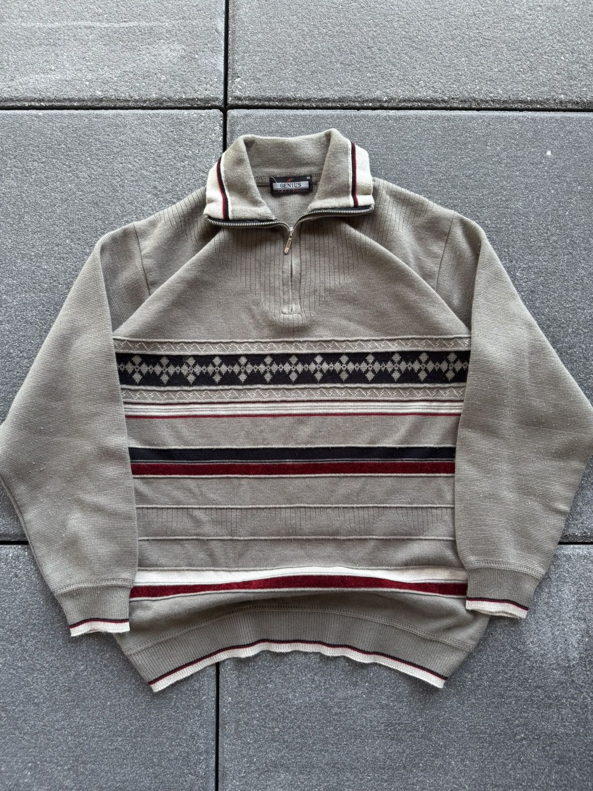 Coogi CRAZY Y2K 3D PATTERN KNIT PULLOVER Size US XL / EU 56 / 4 - 2 Thumbnail