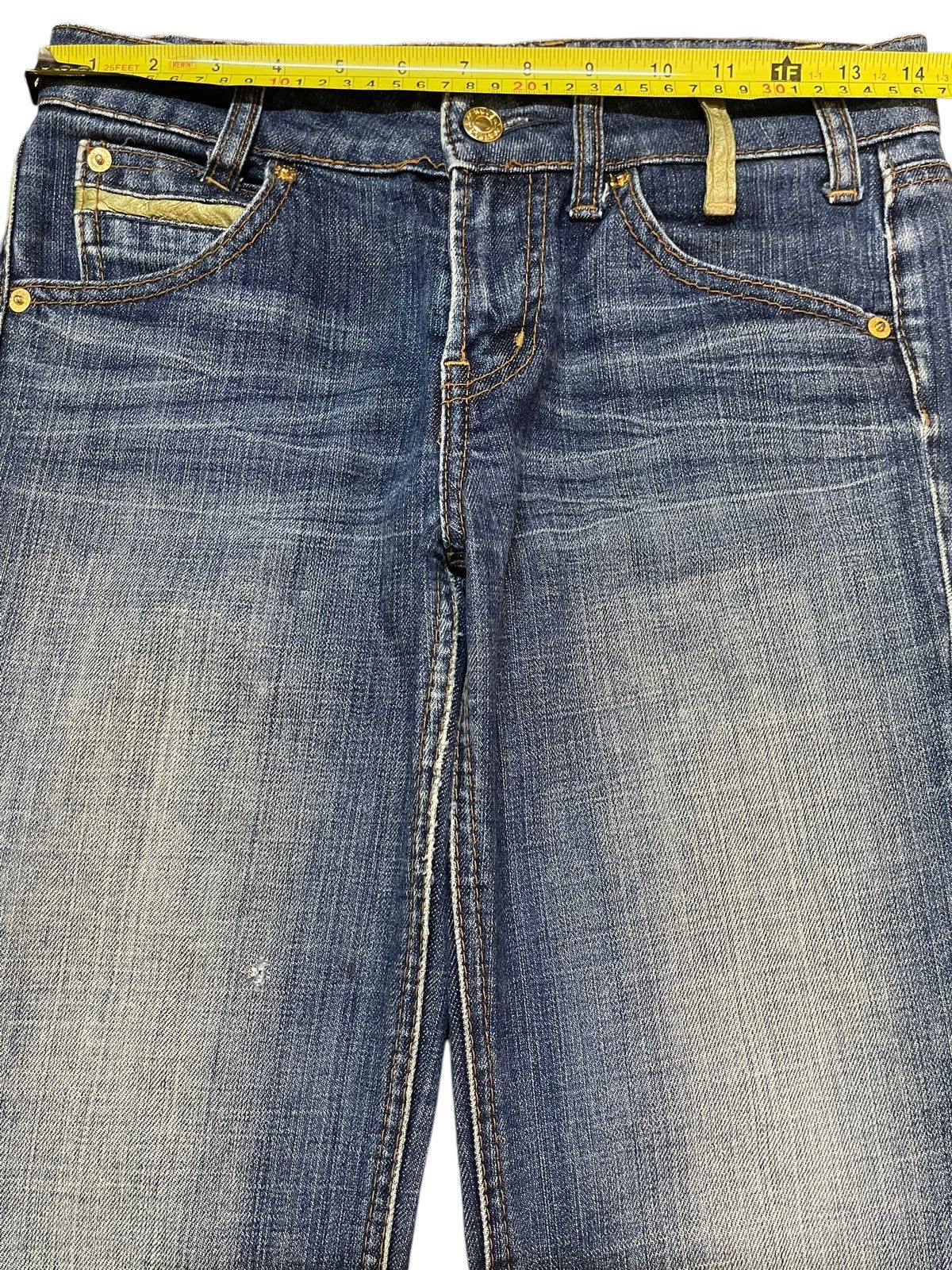 14th Addiction Vintage Japanese Brand Blue Faded Wash Style Flare Jeans Size US 28 / EU 44 - 11 Thumbnail