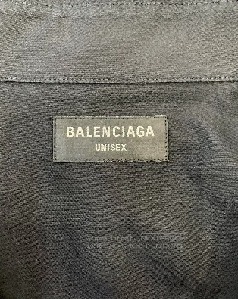 Balenciaga Balenciaga Double B Embroidered Asymmetric Black Shirt Size XS / US 0-2 / IT 36-38 - 5 Thumbnail