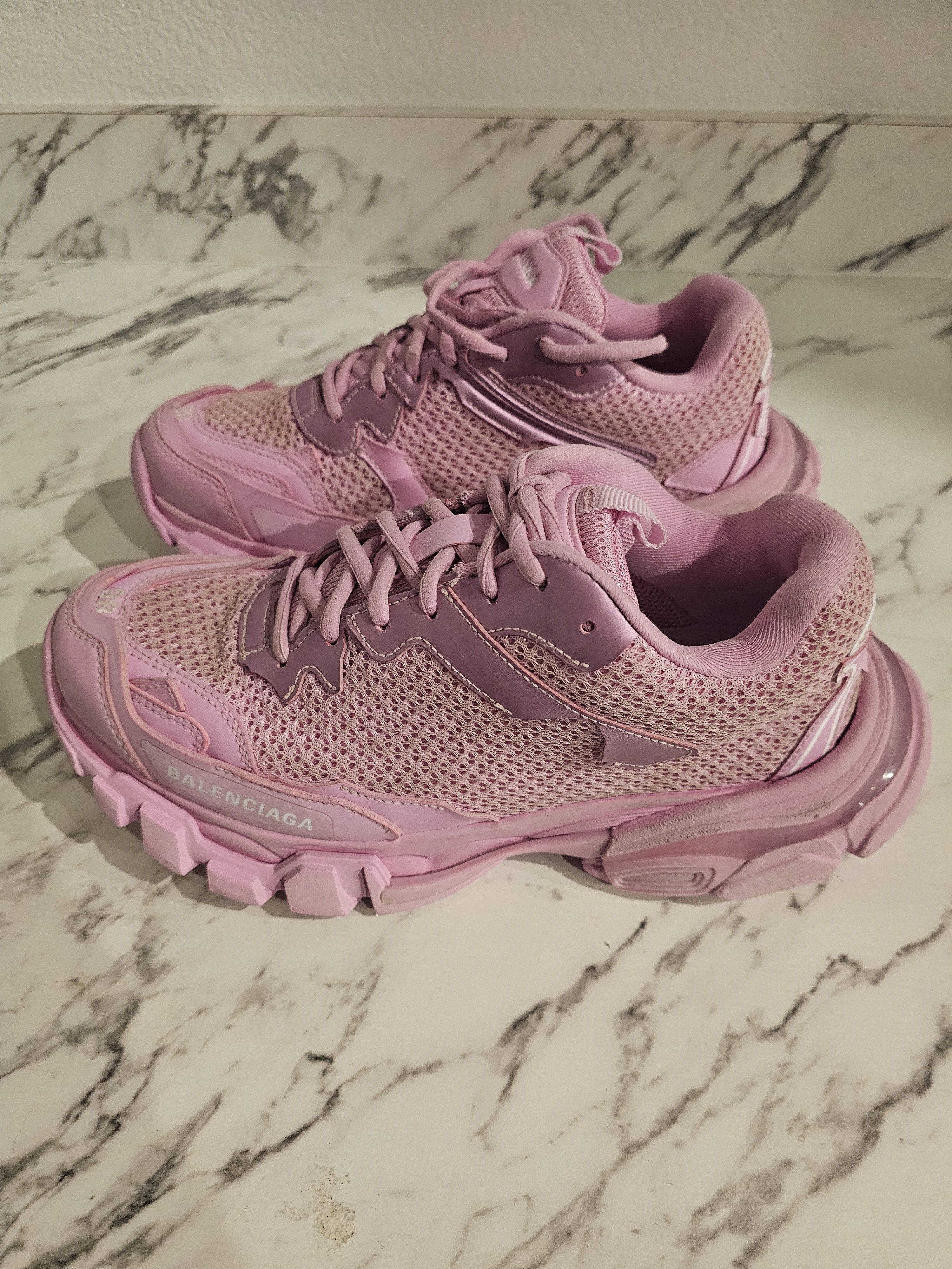 Balenciaga NEW EU 38 Balenciaga track 3 pink distressed sneakers Size US 8 / IT 38 - 12 Thumbnail