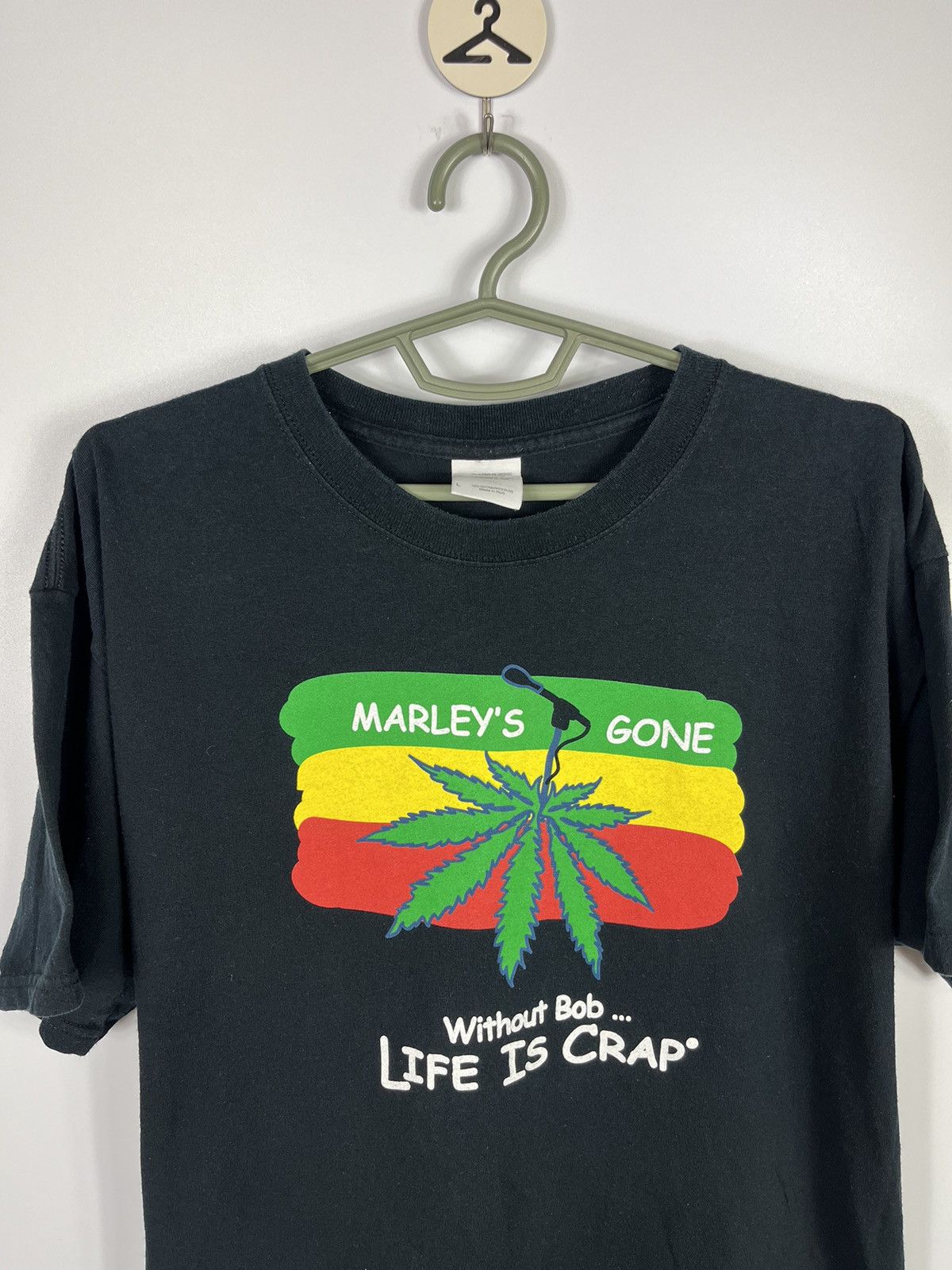 Bob Marley Vintage Bob Marley «Life is Crap » Graphic Logo T-Shirt Size US L / EU 52-54 / 3 - 2 Thumbnail