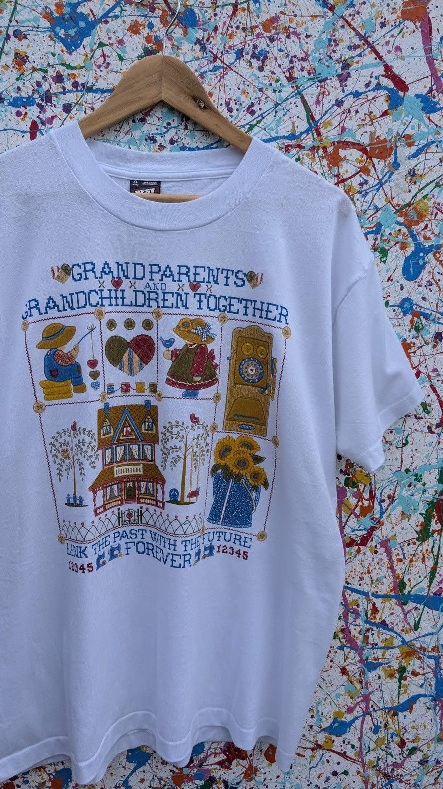 Fruit Of The Loom Vintage single stitch tshirt grandparents Fruit Of the Loom Size US L / EU 52-54 / 3 - 4 Thumbnail