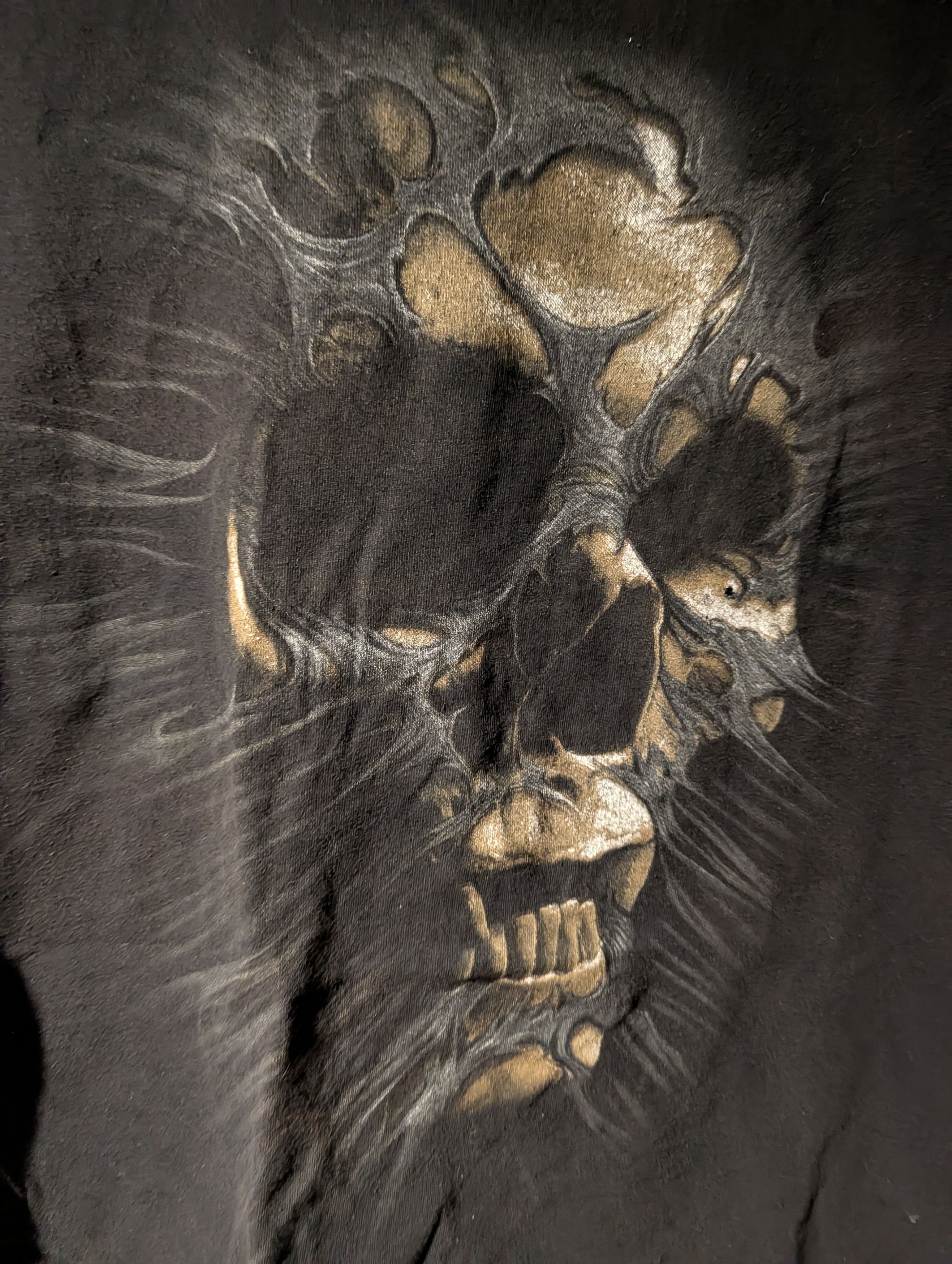 Arts & Science Y2K Skull Reaper Smoke Graphic Overprint Grunge Horror Tee Size US XL / EU 56 / 4 - 2 Thumbnail