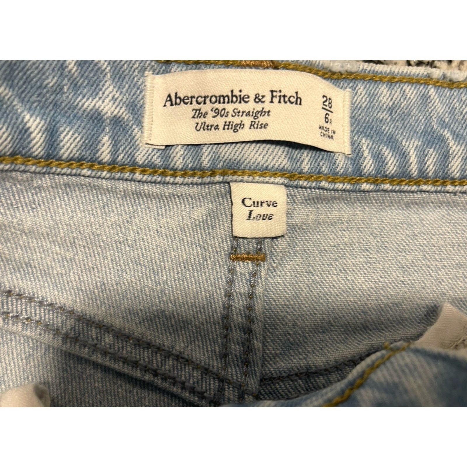 Abercrombie & Fitch VINTAGE Abercrombie & Fitch Ultra High Rise 90s Straight Jeans Women 26 True Waist 26 x 30 Blue Distressed 5-Pocket Mens Womens? Size 26" / US 2 / IT 38 - 4 Thumbnail