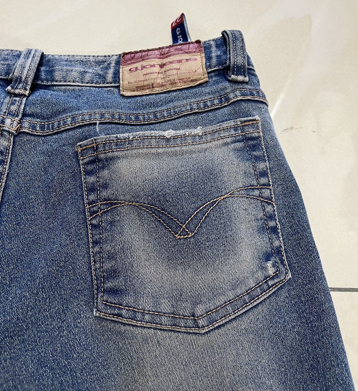 Tornado Mart Flare Jeans G.JON roses distressed low rise rusty denim Size US 29 - 15 Thumbnail