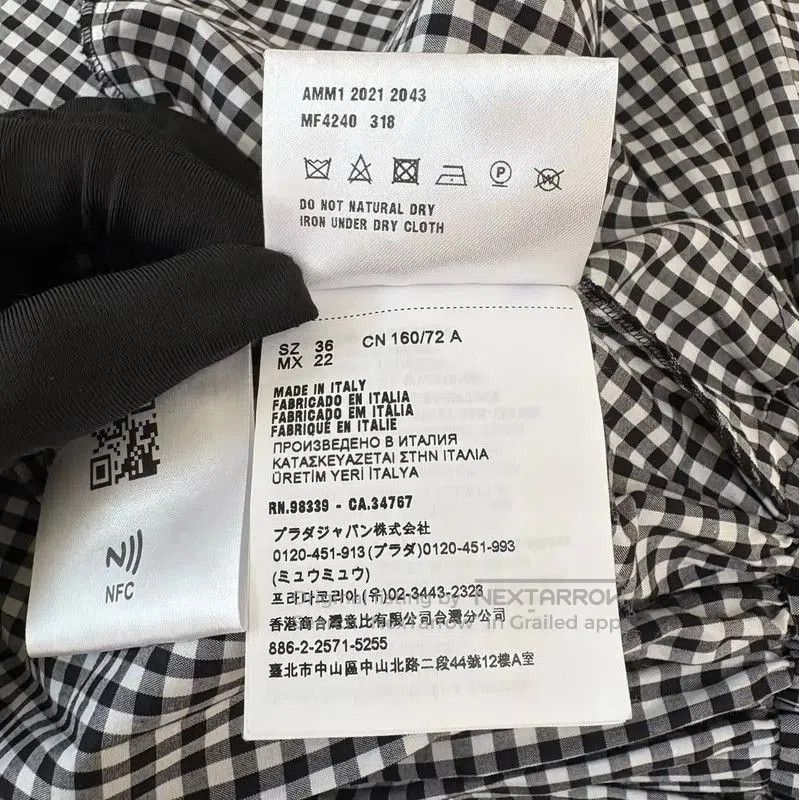 Miu Miu Miu Miu Black Cotton Checkered Dress . Size S / US 4 / IT 40 - 8 Thumbnail