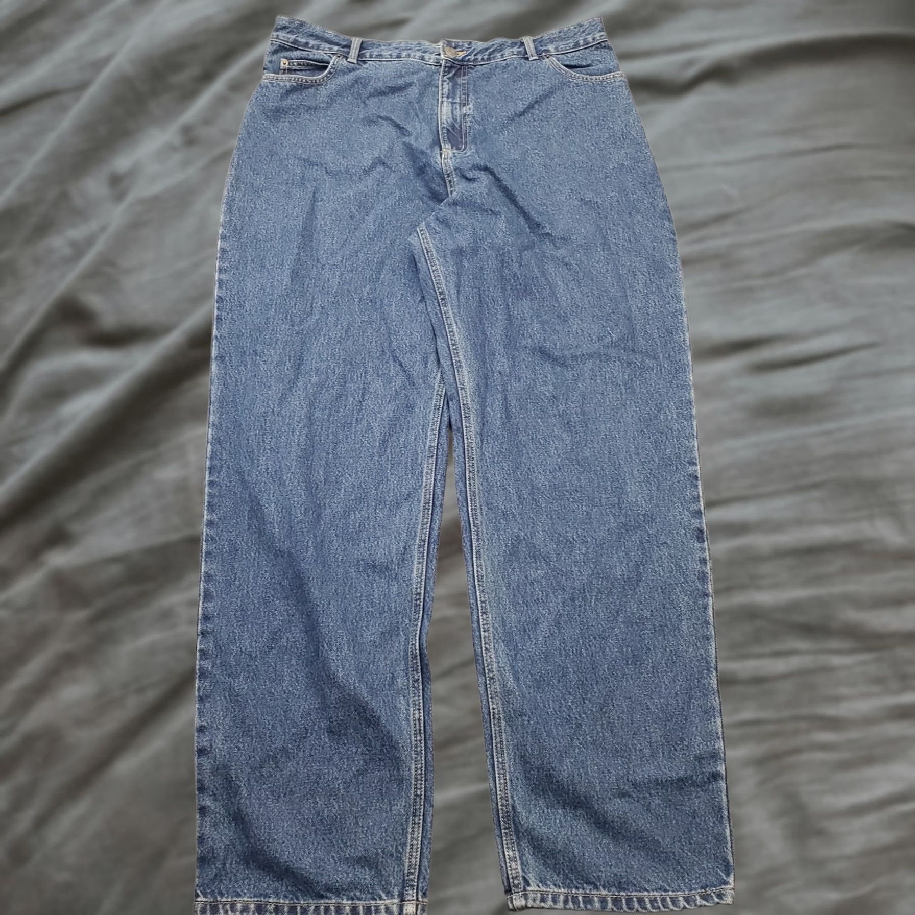 Lands' End Lands' End Jeans Womens 18T Blue Denim Medium Wash Grunge Straight Leg Streetwear Jeans Size 40" / US 18 - 1 Thumbnail