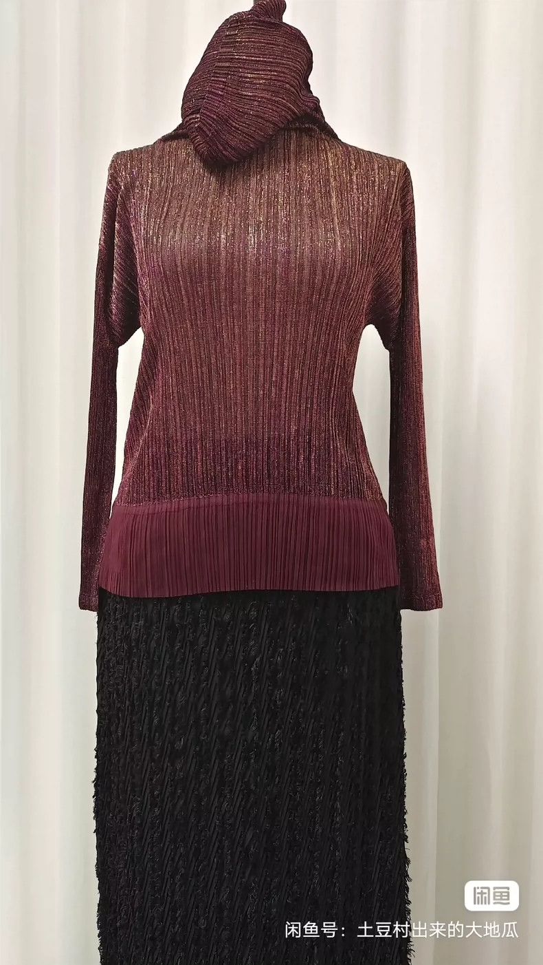 Issey Miyake Issey Miyake size:3 A vintage wine red gold thread woven m Size M / US 6-8 / IT 42-44 - 3 Thumbnail