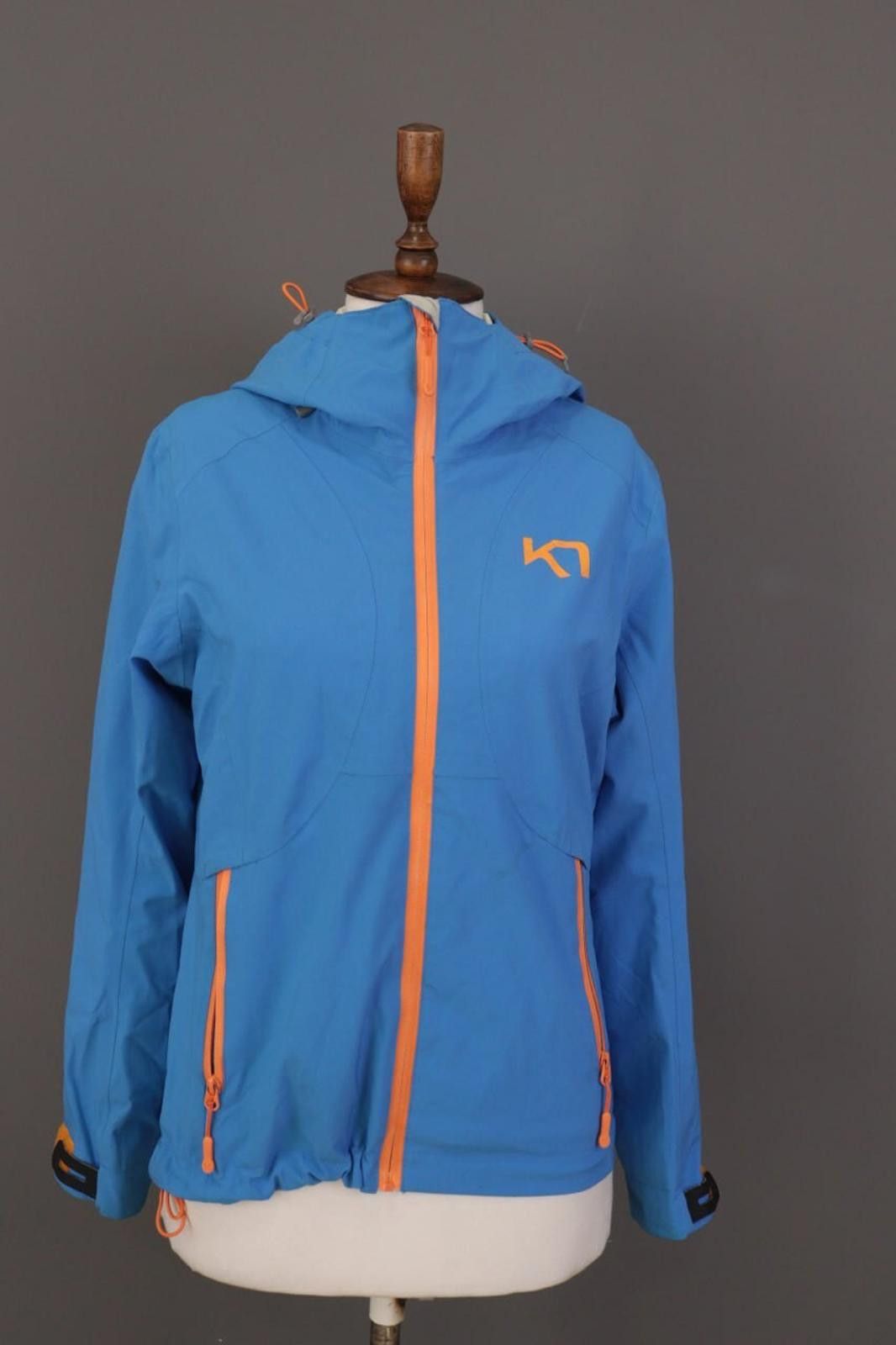 Designer Kari Traa Blue Full Zip Hooded Waterproof Jacket Size M Size M / US 6-8 / IT 42-44 - 1 Thumbnail