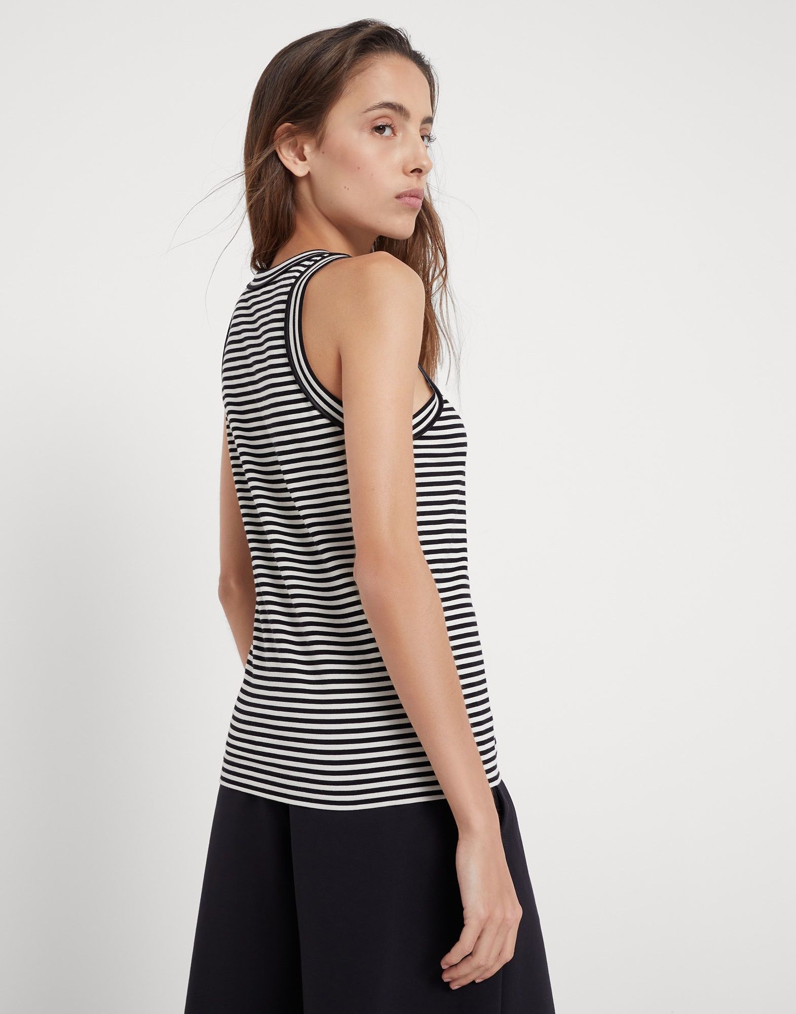 Brunello Cucinelli o1y0825 Tank Top in Black/White Size XS / US 0-2 / IT 36-38 - 4 Thumbnail