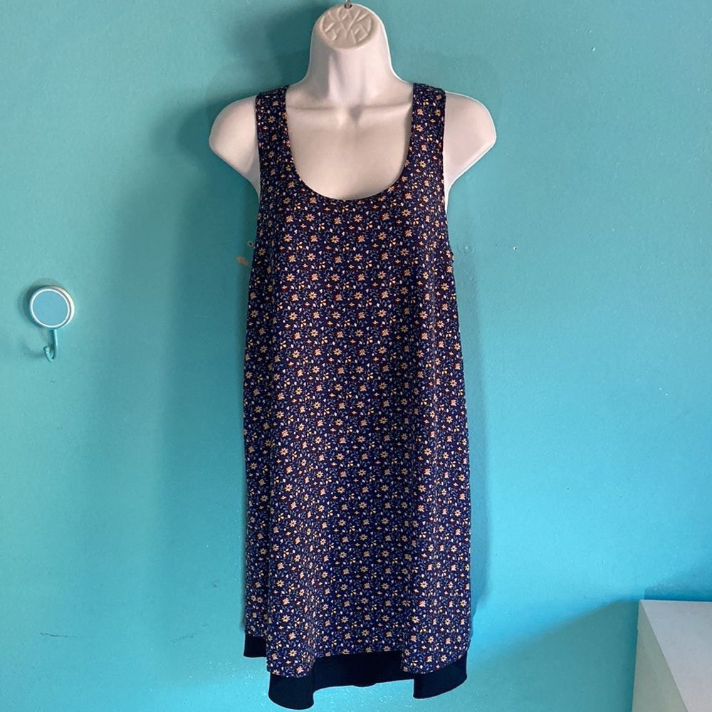 Tory Burch Tori Burch Womens Size XS Blue Floral Silk Mini Sheath Dress Size XS / US 0-2 / IT 36-38 - 1 Thumbnail