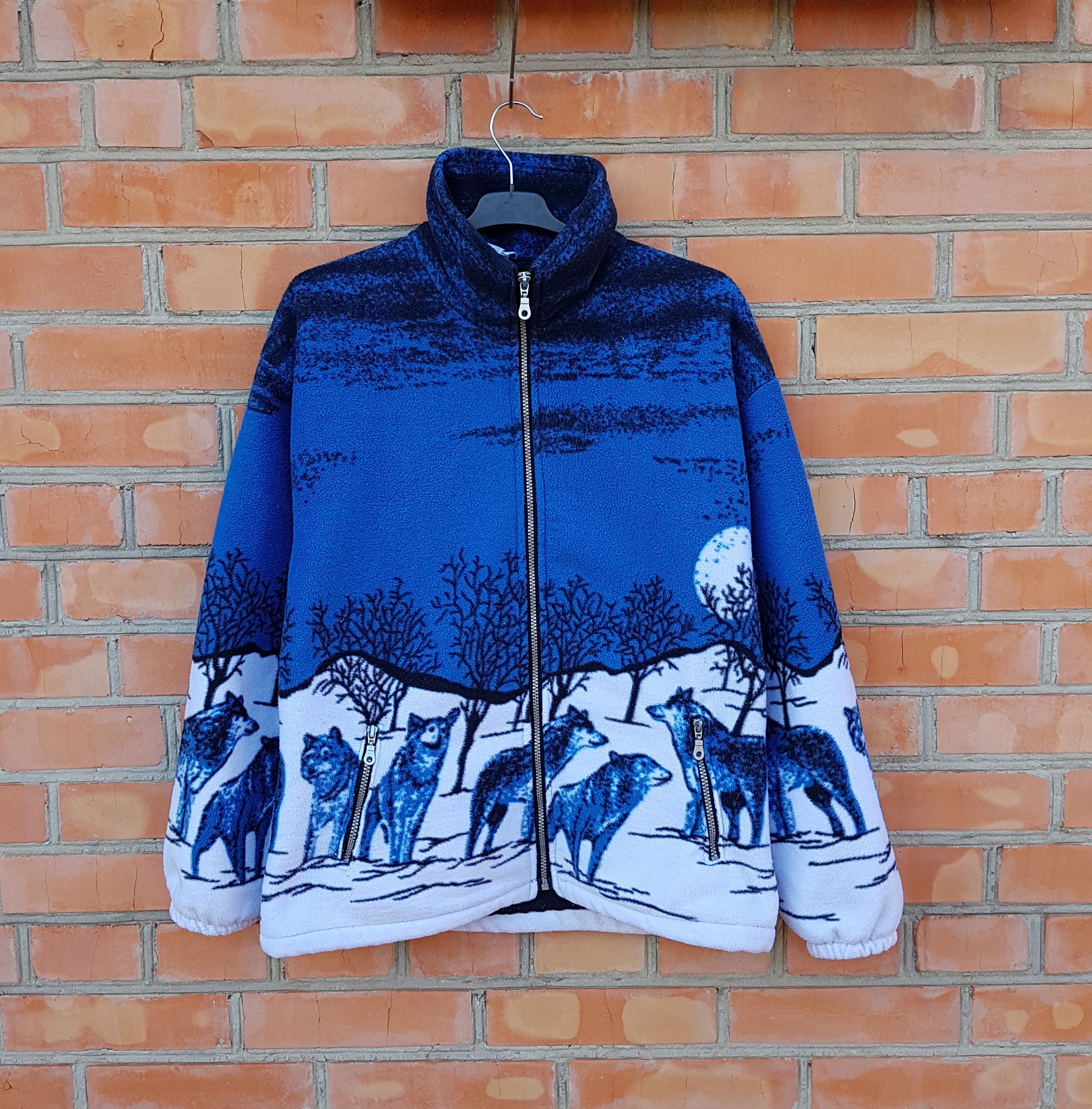 Streetwear × Vintage Vintage Orca Whale All Over Print Fleece
