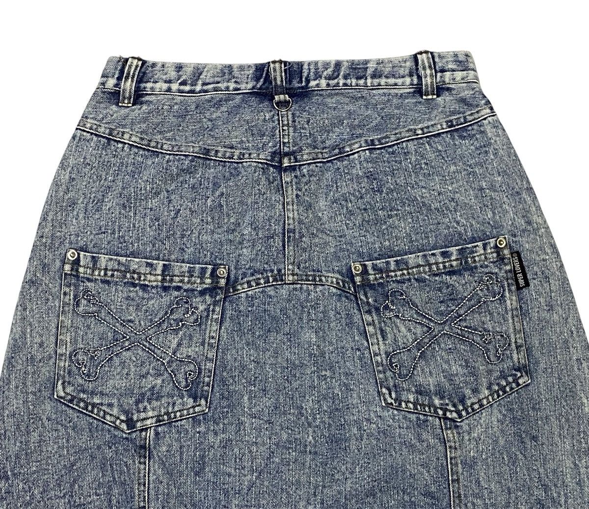 Japanese Brand Super Lovers Ripped Distressed Drop Crotch Baggy Jeans Size 28" / US 6 / IT 42 - 8 Thumbnail