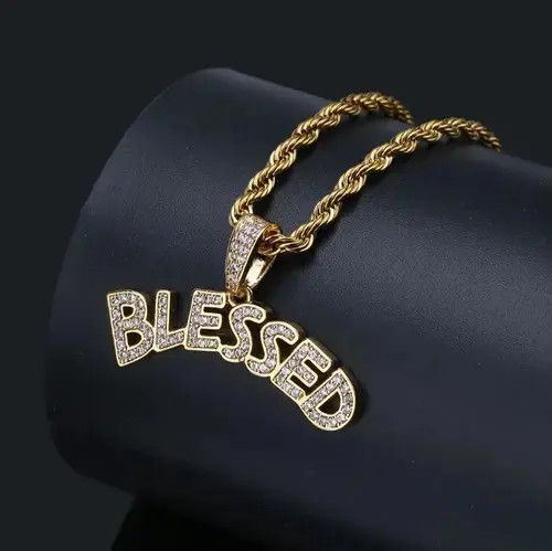 Jewelry Rock Rapper Blessing Letter Necklace Size ONE SIZE - 1 Thumbnail