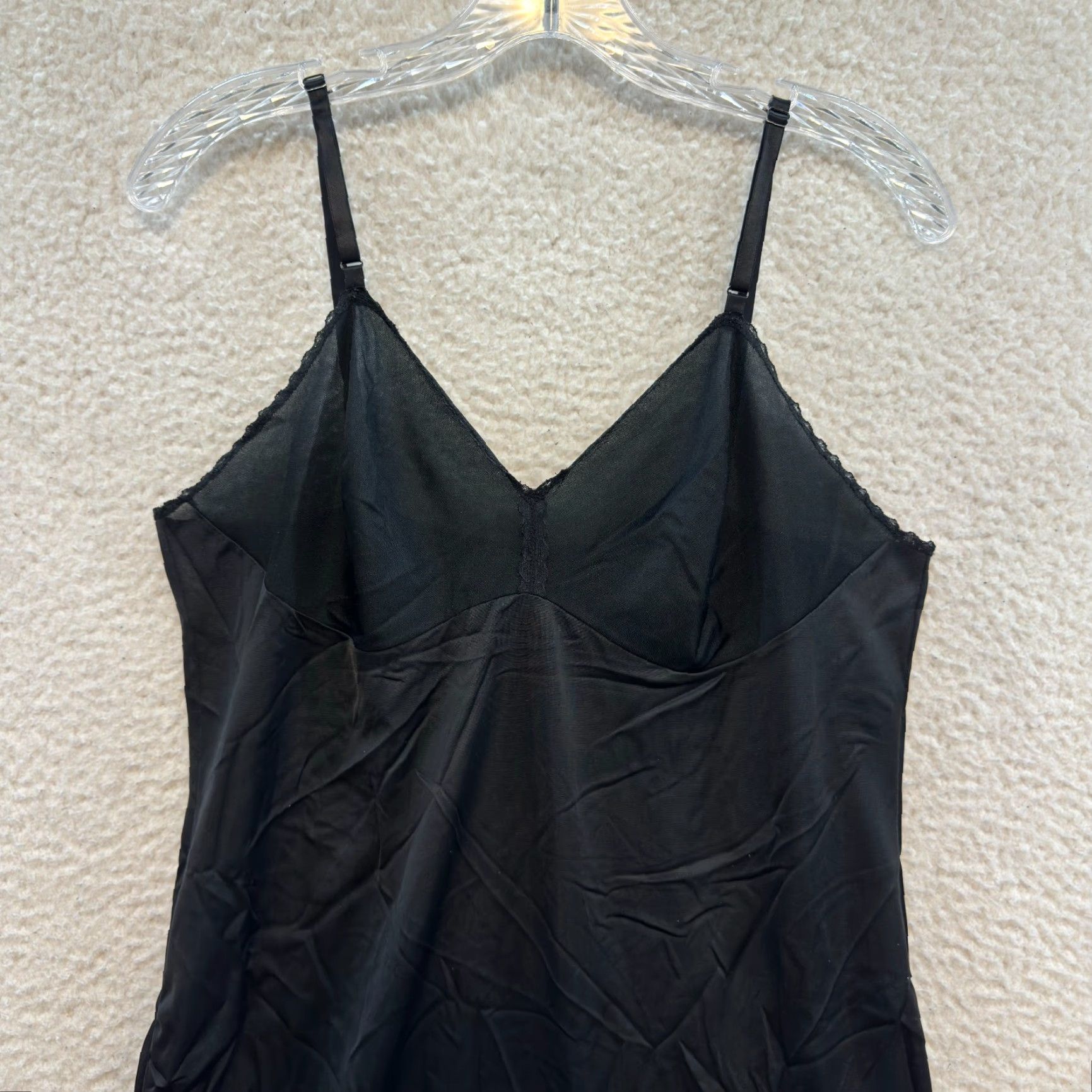 Vintage VINTAGE Vanity Fair Slip Dress L - Black Midi Lingerie 38 Medium Large Dress Size L / US 10 / IT 46 - 3 Thumbnail