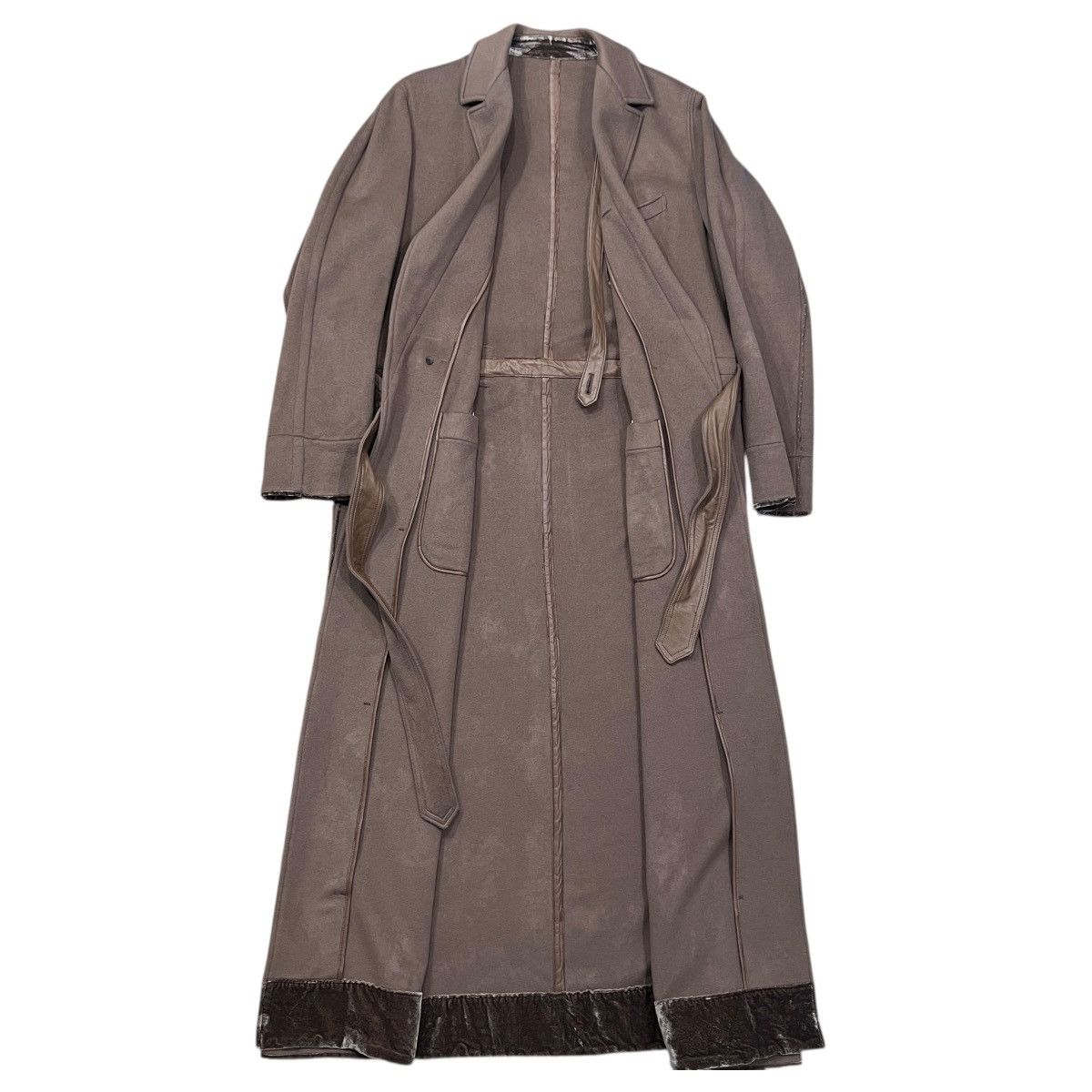 Takahiromiyashita The Soloist. TAKAHIROMIYASHITA The Soloist. Cashmere Taupe Wrapping Coat Size US S / EU 44-46 / 1 - 7 Thumbnail