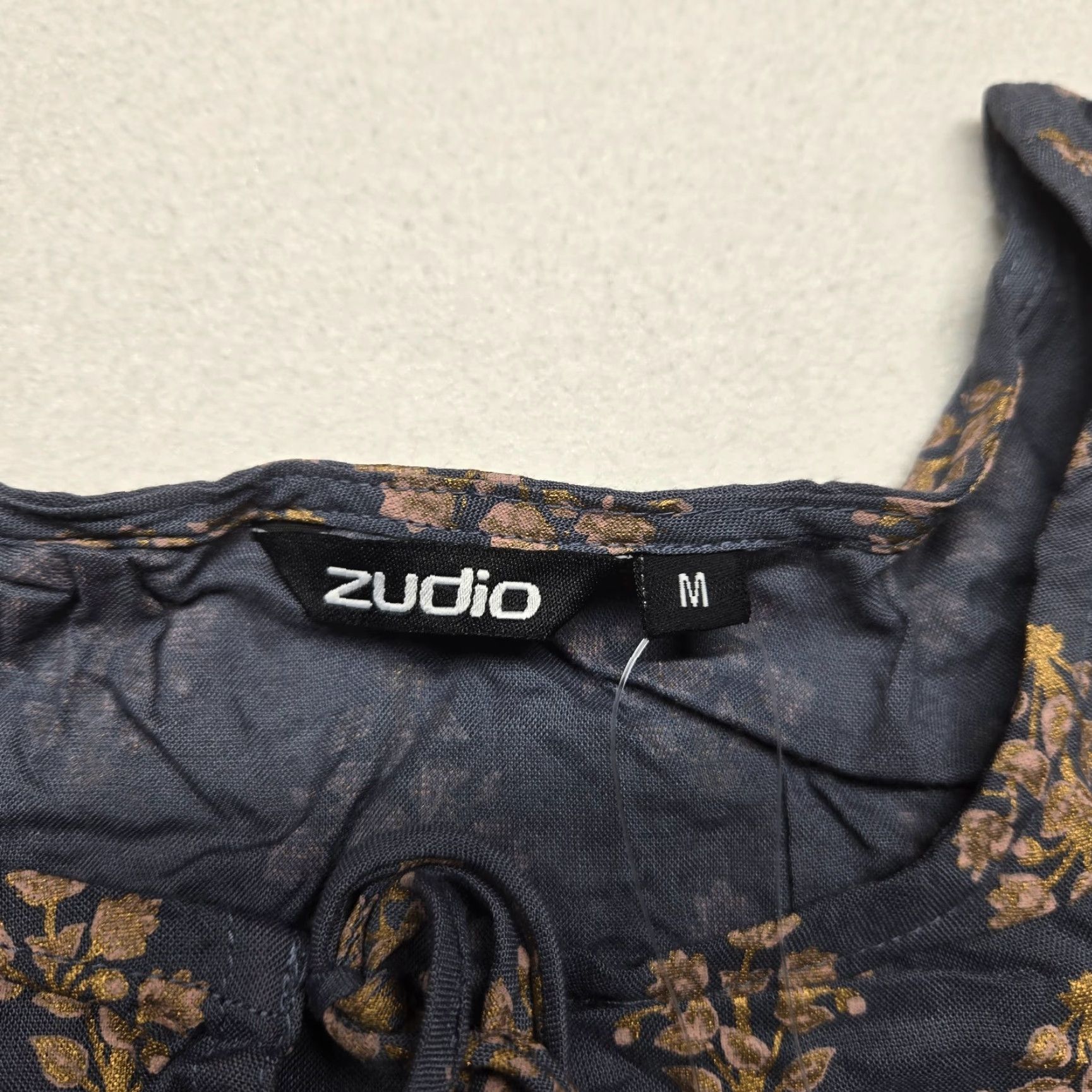 Vintage Zudio Dress Women's M Blue Midi Dress Half Sleeve Dots Ruffle Casual A-Line Size M / US 6-8 / IT 42-44 - 5 Thumbnail