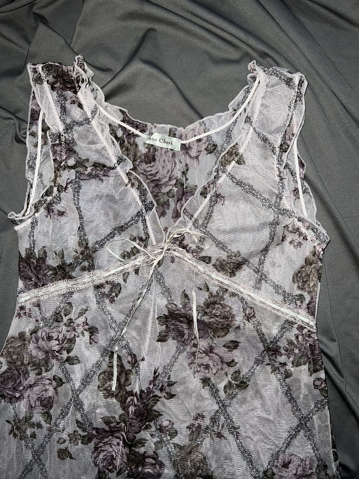 Japanese Brand Rosa Cheri floral mesh tank top 🌸🌺 Size M / US 6-8 / IT 42-44 - 4 Thumbnail