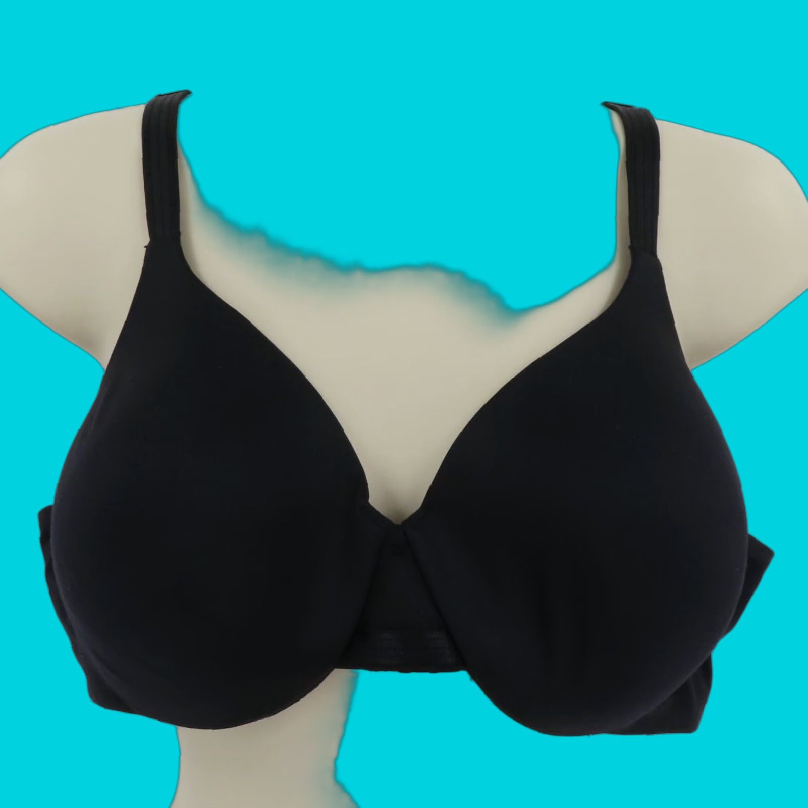 Vintage Bali One Smooth U Smoothing Bra Solid Black Underwire Lined 38C Womens T-Shirt Bra 3W11 3B11 Size ONE SIZE - 1 Thumbnail