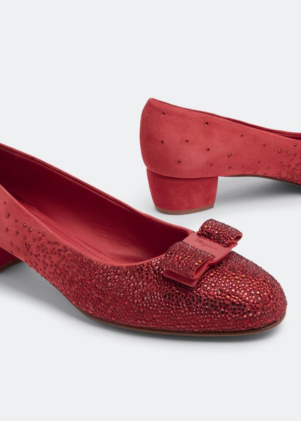 Salvatore Ferragamo o1s1rm1224 Vara Bow Embellished Pumps in Red Size US 5.5 / IT 35.5 - 3 Thumbnail