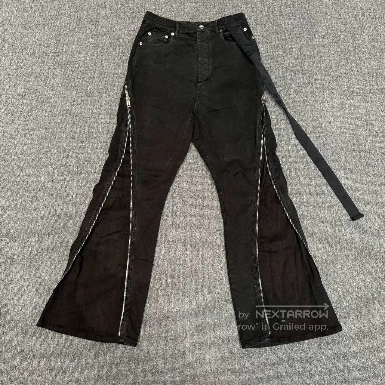 Rick Owens Rick Owens Black Zip Flare Jeans. Size US 29 - 1 Thumbnail