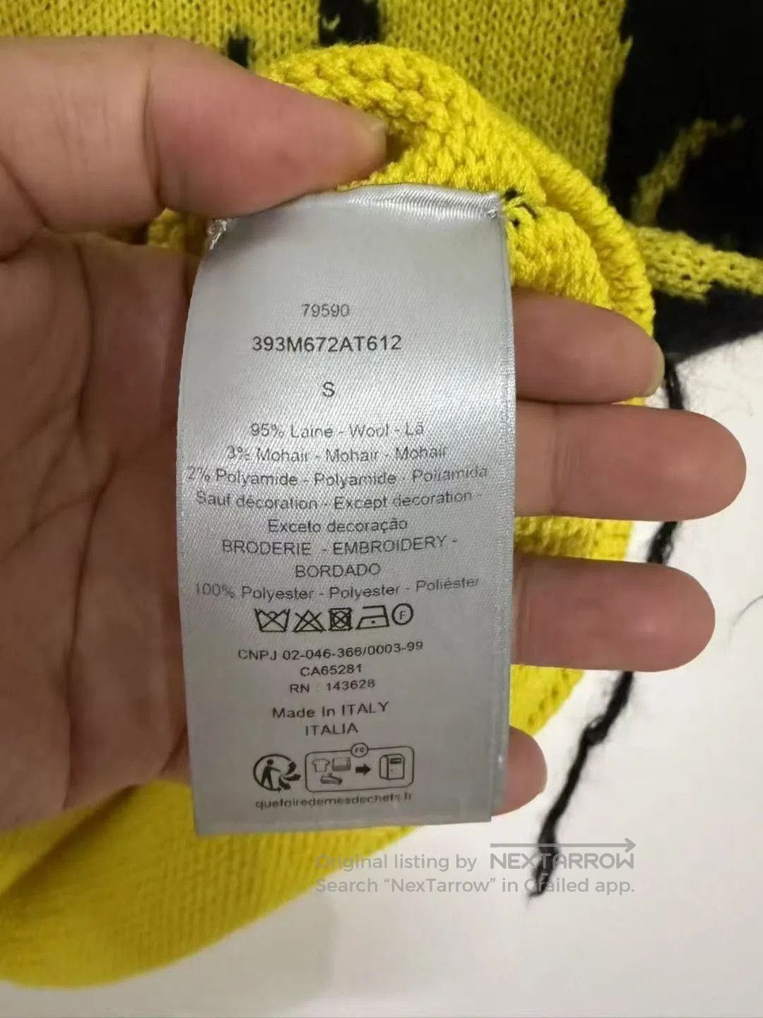 Japanese Brand Dior Yellow Triangle Tassel Knit Short Sleeve. Size S / US 4 / IT 40 - 5 Thumbnail