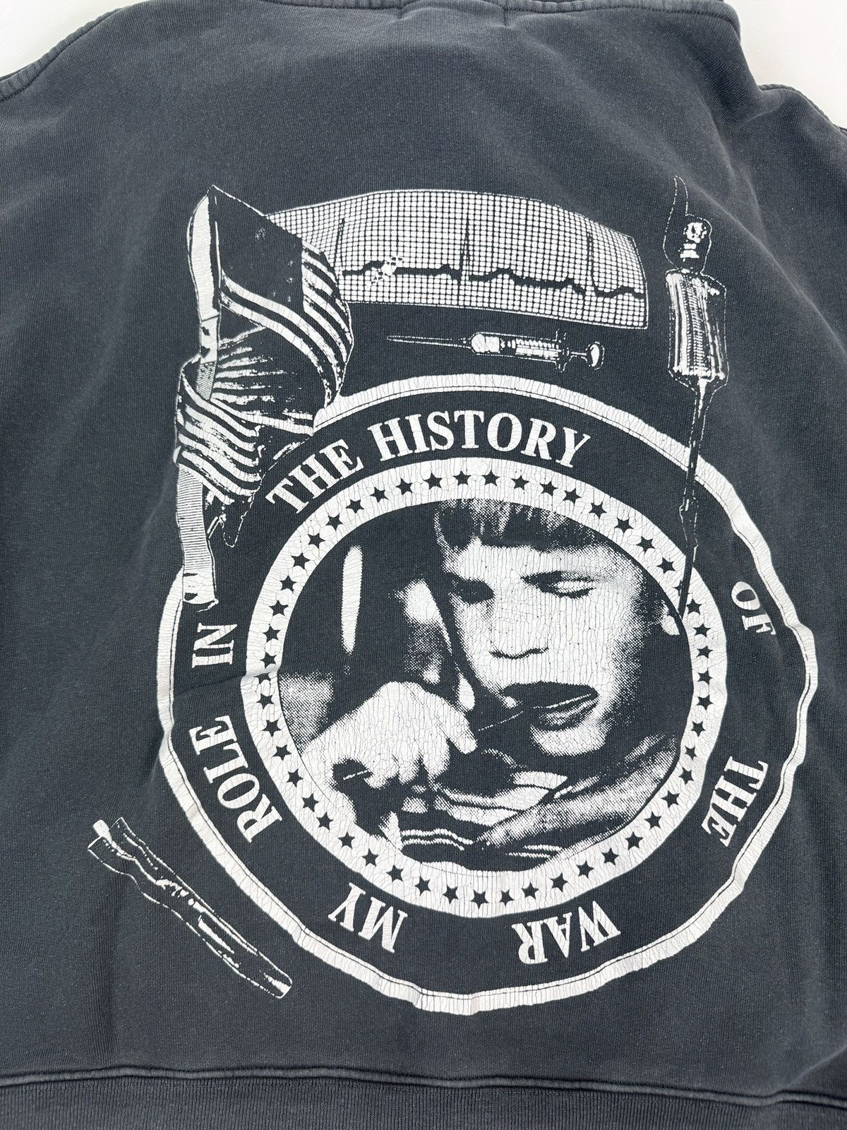 Enfants Riches Deprimes MY ROLE IN THE WAR CHARCOAL HOODIE Size US L / EU 52-54 / 3 - 3 Thumbnail