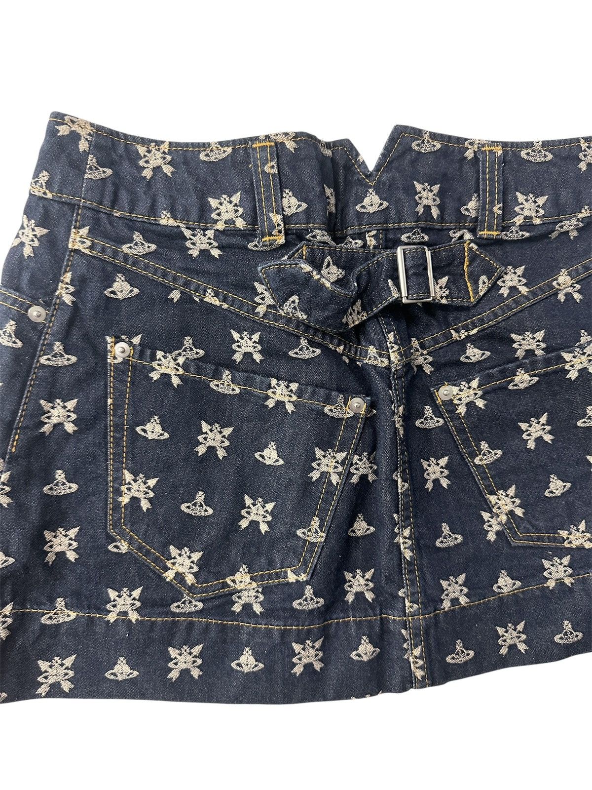 Vivienne Westwood vivienne westwood denim skull orb diamante mini skirt Size 28" / US 6 / IT 42 - 5 Thumbnail