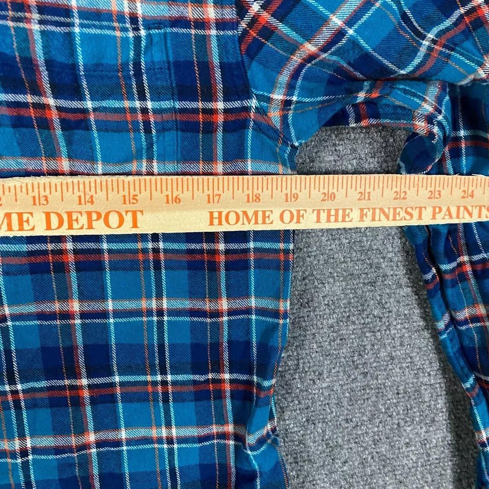 VSTR VSTR Flannel Men's Small Plaid Blue 100% Cotton Button Up S Size US S / EU 44-46 / 1 - 5 Thumbnail