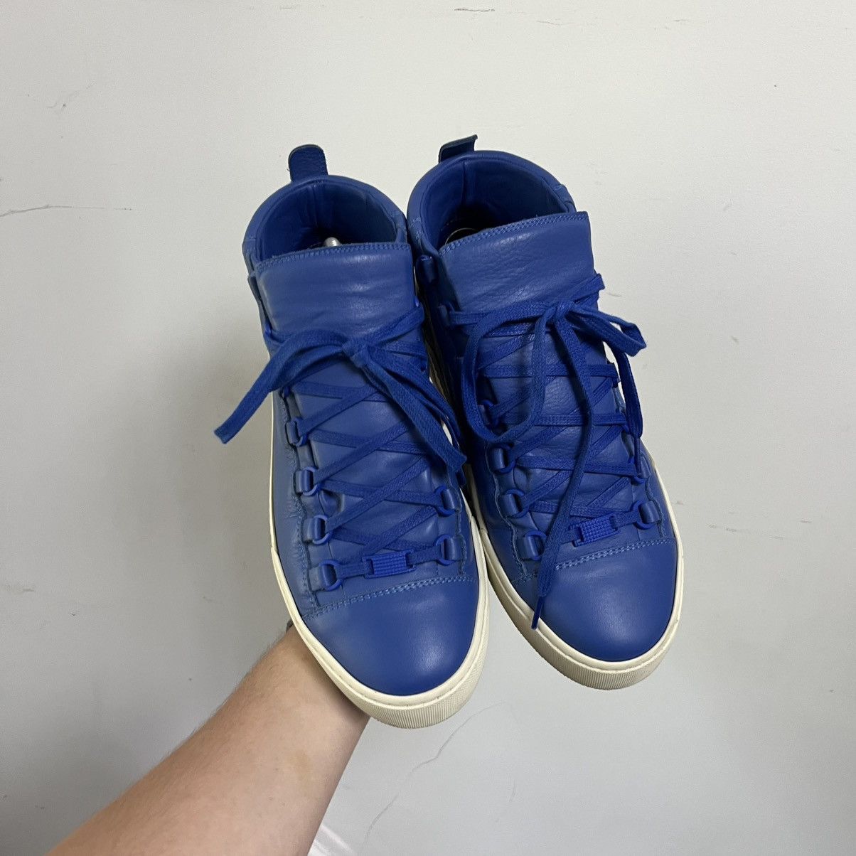 Balenciaga Balenciaga Arena Blue Leather High Tops Size US 9 / EU 42 - 3 Thumbnail