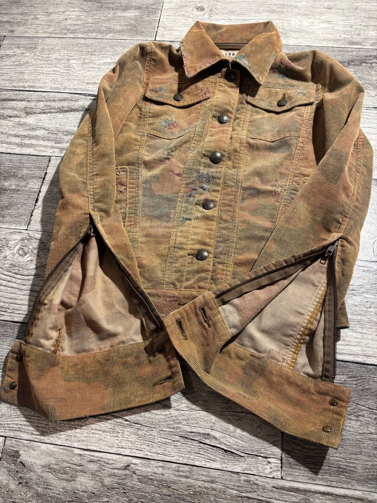 Le Grande Bleu (L.G.B.) L.G.B. Maniac Corp Corduroy camouflage velvet denim jacket Size US S / EU 44-46 / 1 - 5 Thumbnail