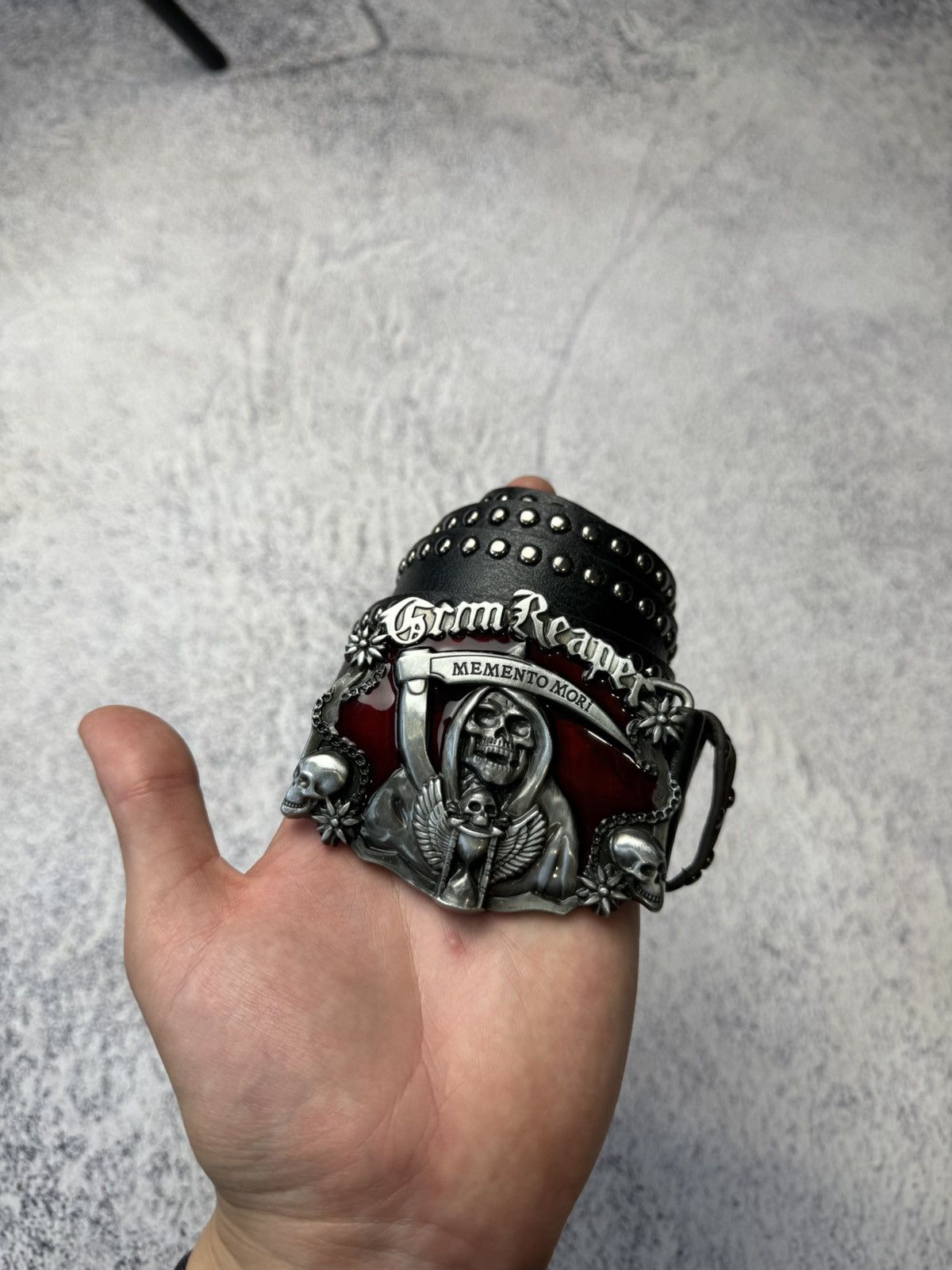 Band Tees × Vintage Vintage Belt Rock Memento Mori Y2K Size ONE SIZE - 2 Thumbnail