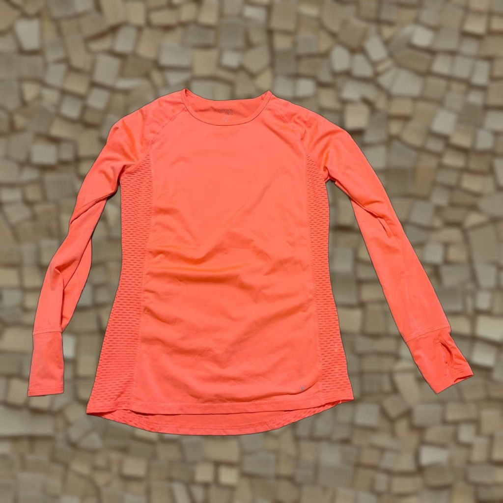 Vintage Danskin Now Shirt Womens Medium Orange Fitted Athletic Wear Long Sleeve Shirt Shirt Size M / US 6-8 / IT 42-44 - 1 Thumbnail