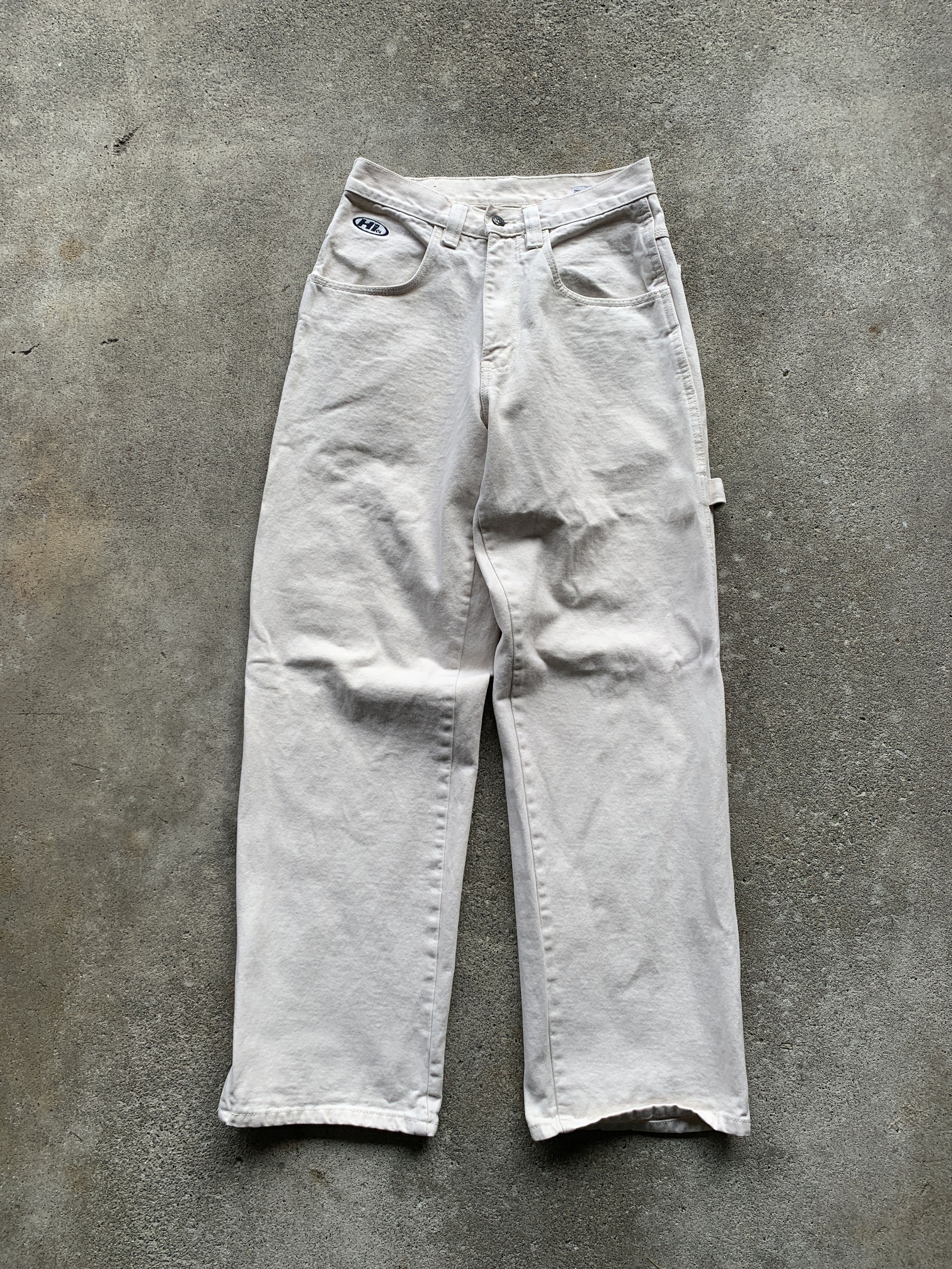 Japanese Brand × Vintage Vintage Y2K Cream Big HiCL Carpenter Jeans Size US 30 / EU 46 - 7 Thumbnail
