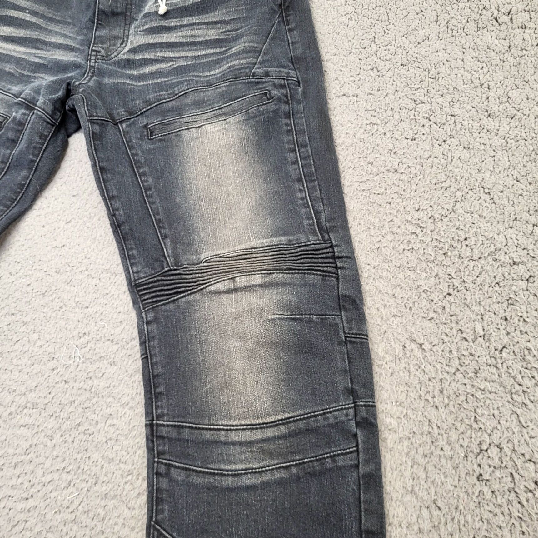 Vintage Refinery Republic Jeans Men’s 34x32 Slim Straight Denim Moto Dark Biker Style Charcoal Gray Jeans Mens Size US 34 / EU 50 - 3 Thumbnail