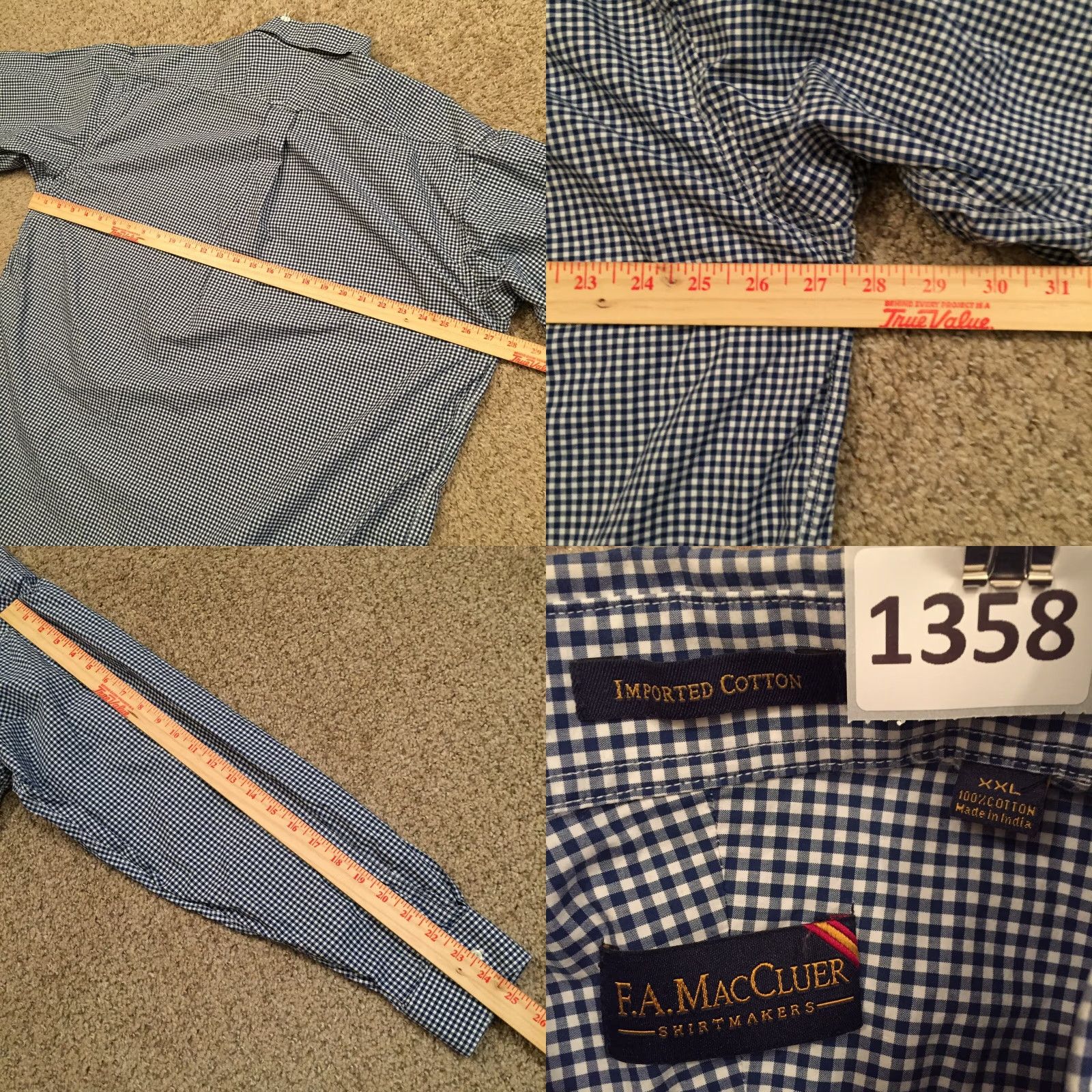 Vintage FA MacCluer Shirt Mens XXL Blue Plaid Long Sleeve Button Down Size US XXL / EU 58 / 5 - 8 Thumbnail