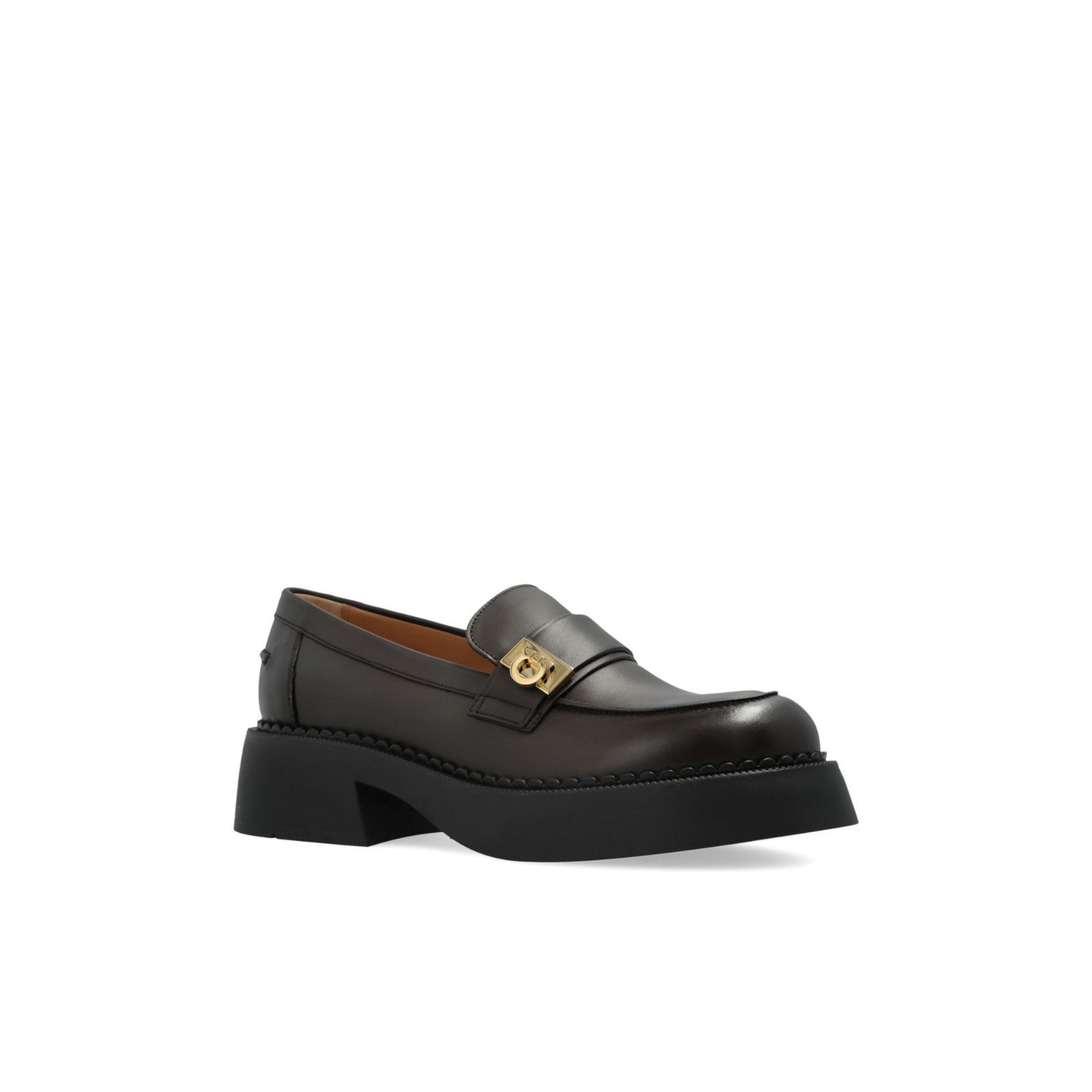 AMI FERRAGAMO Camina Brown Leather Loafers New & Authentic (Wome Size US 9.5 / IT 39.5 - 2 Thumbnail