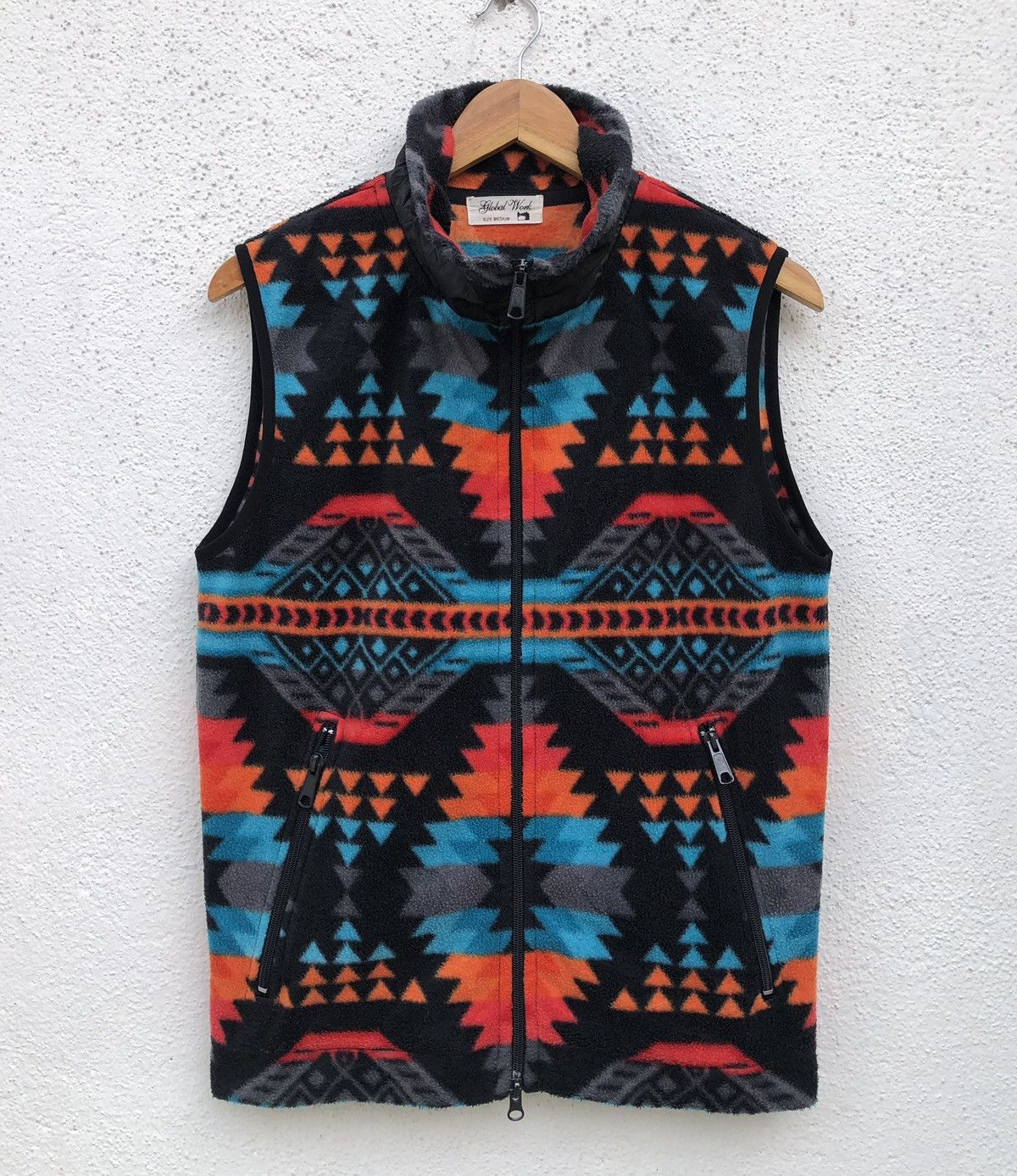 Global Work Global Work Aztec Colourful Navajo Fleece Vest Jacket Size US M / EU 48-50 / 2 - 13 Thumbnail