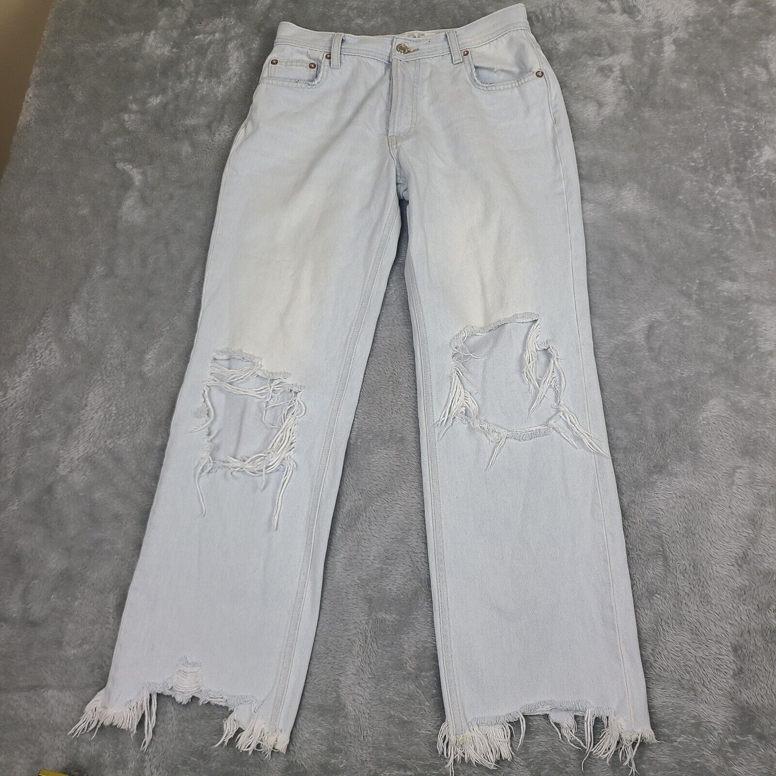 Free People Free People Maggie Jeans Size 25* Chewed Hem Distressed Stra Size 25" / US 0 / IT 36 - 1 Thumbnail
