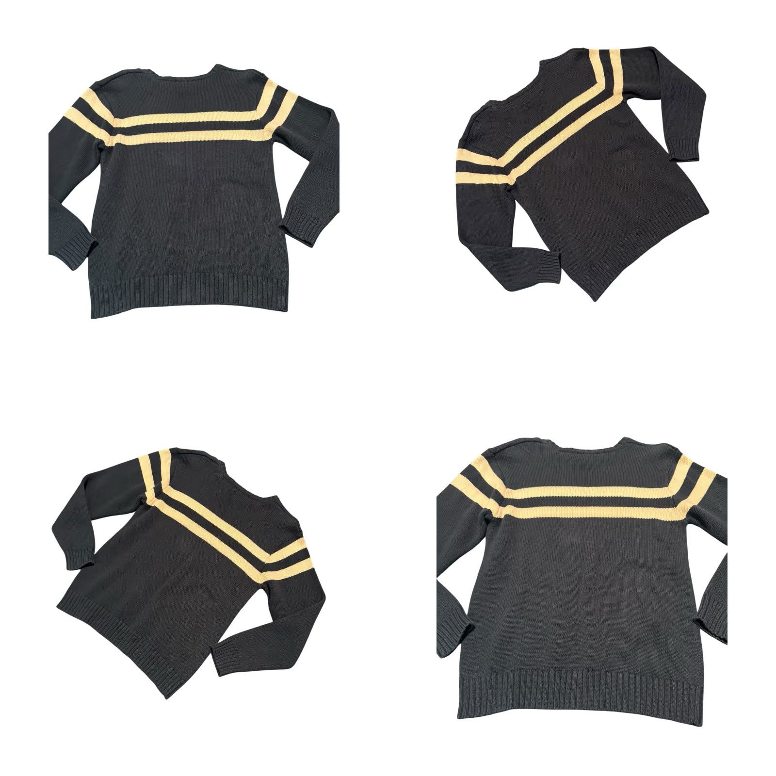 Polo Ralph Lauren VINTAGE Polo Ralph Lauren Striped Knit Sweater Blue/White XL Made In Japan Pullover Crew Neck Unisex Adults Long Sleeve Size XL / US 12-14 / IT 48-50 - 8 Thumbnail